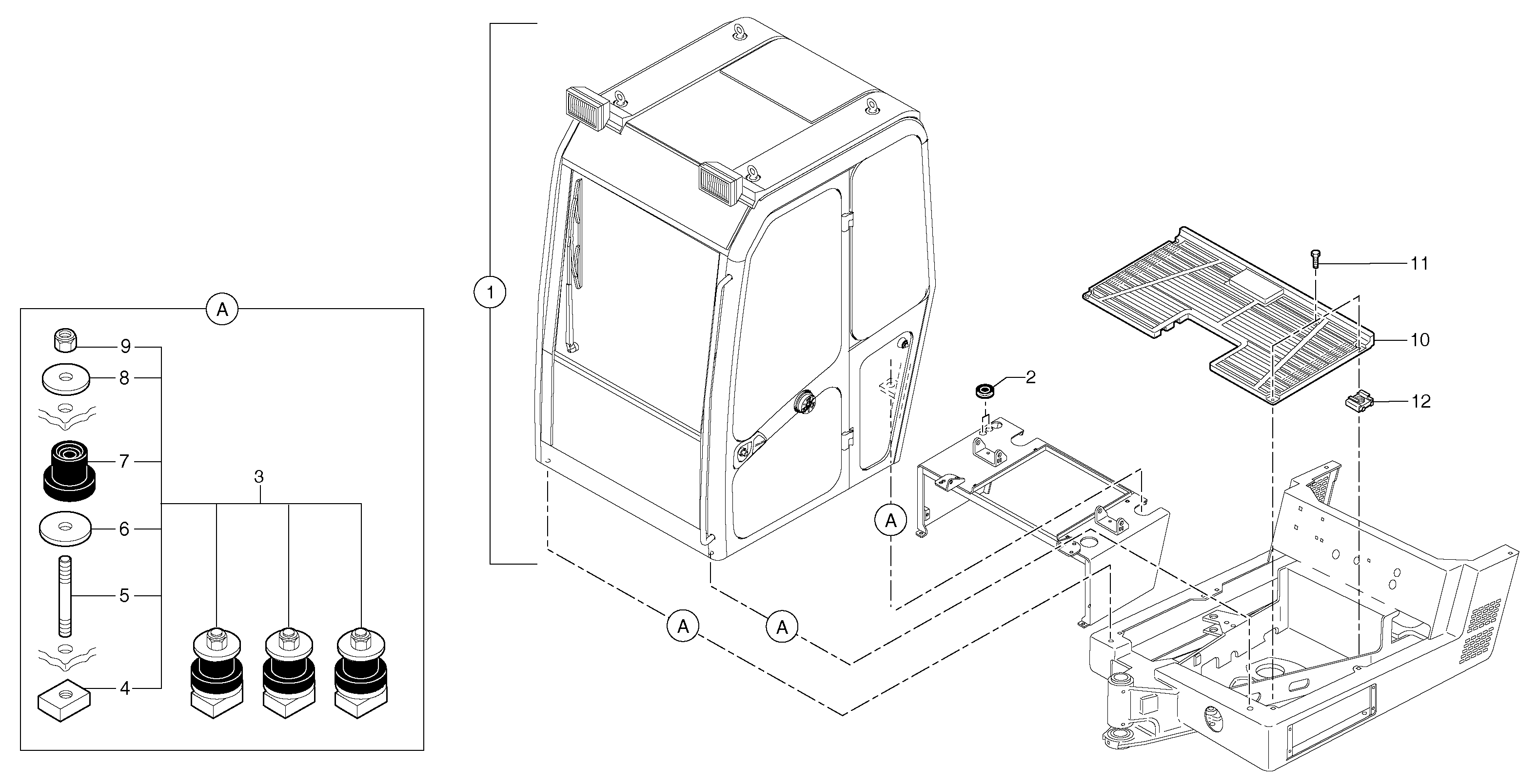 Equipped cabin — volvo parts diagram