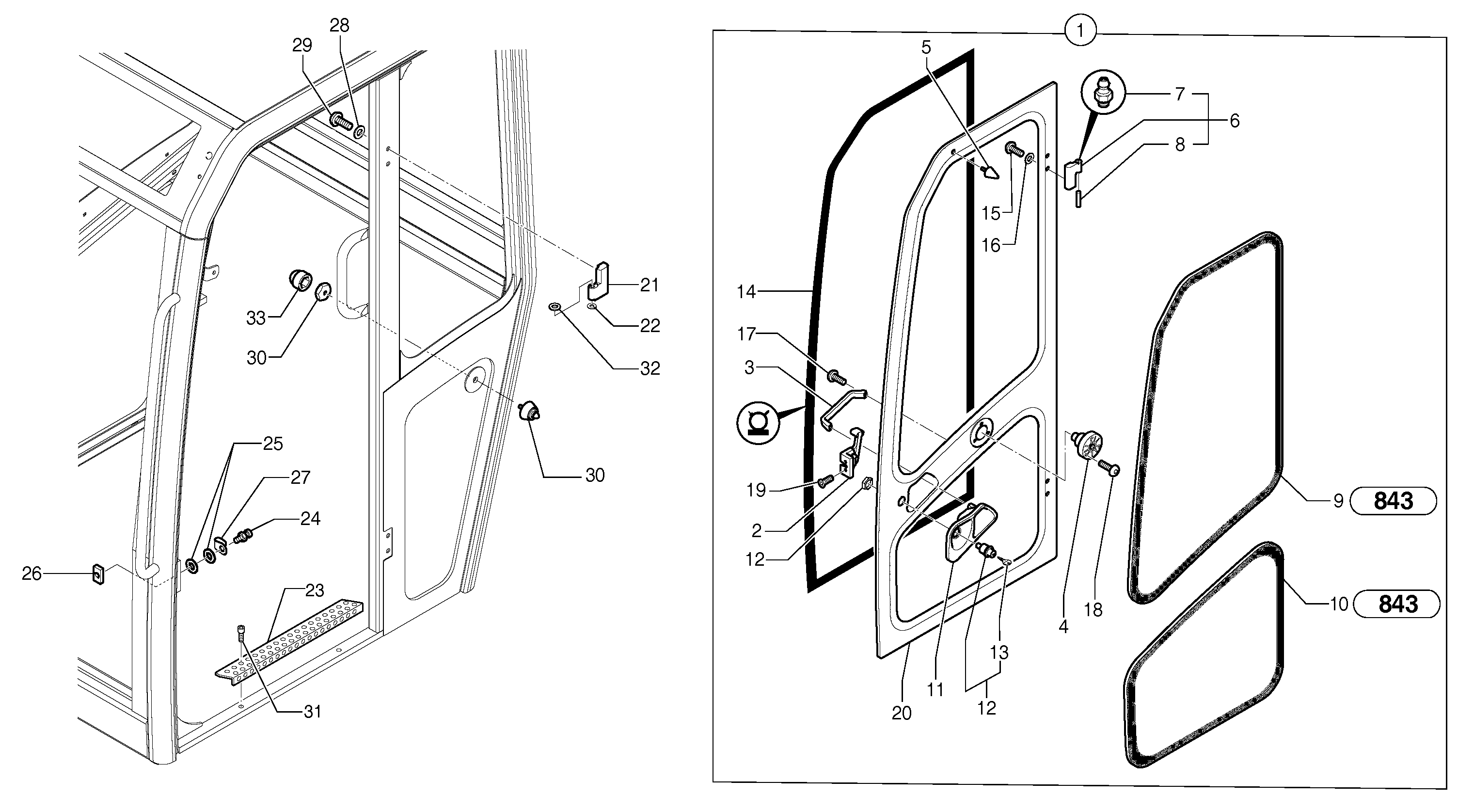 Cab : door CAB 20/01/001 - — volvo parts diagram