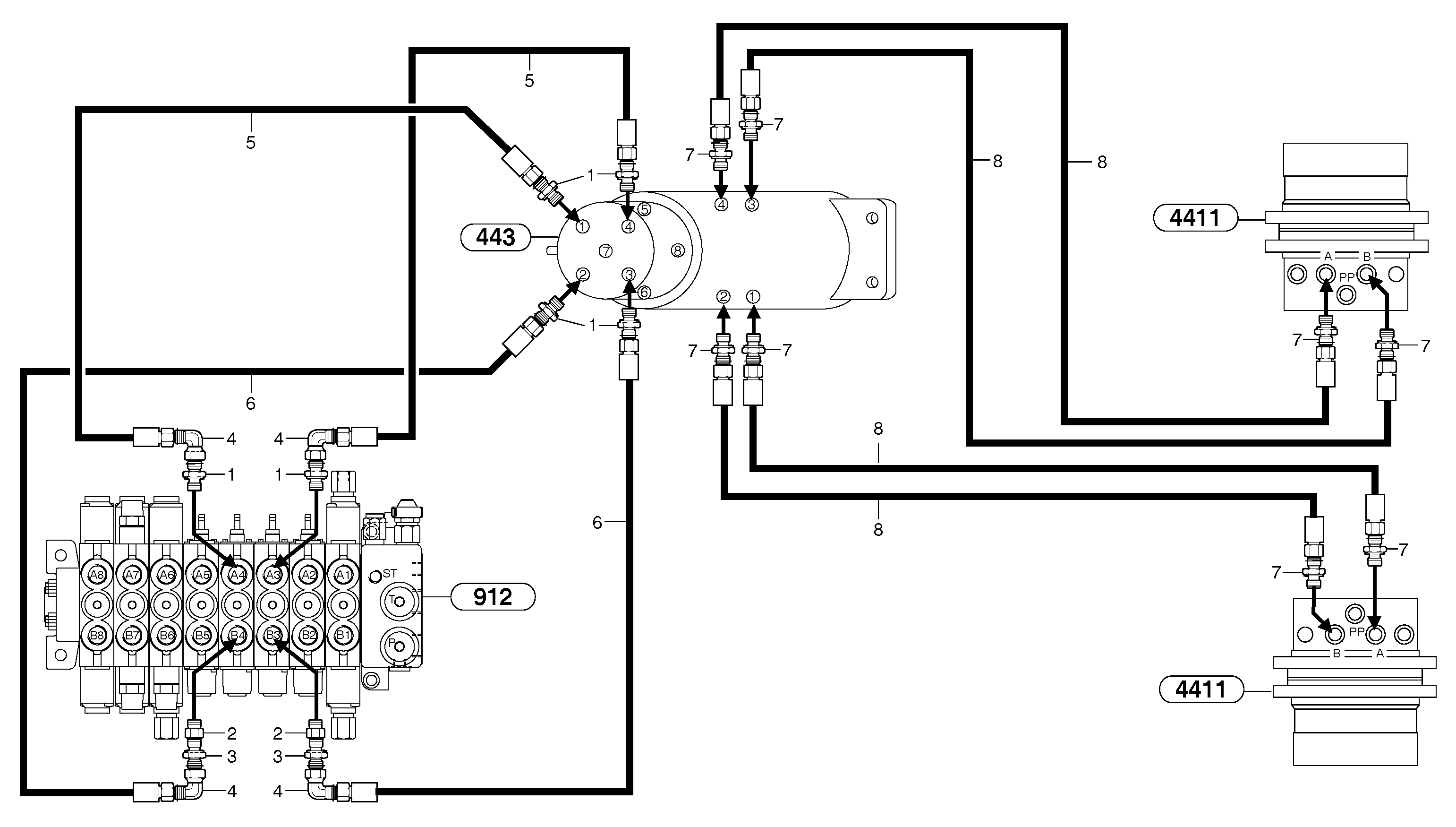 Hydr. circuit. ( travelling ) — volvo parts diagram