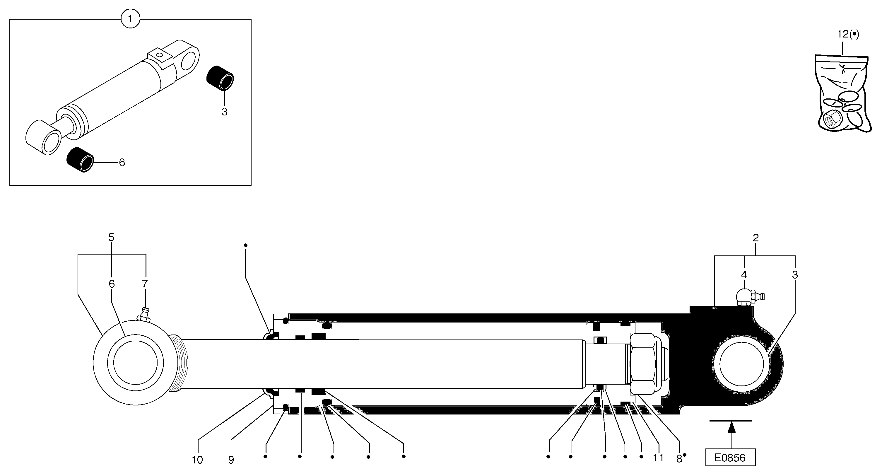 Dipper arm cylinder  S/N10180 — volvo parts diagram