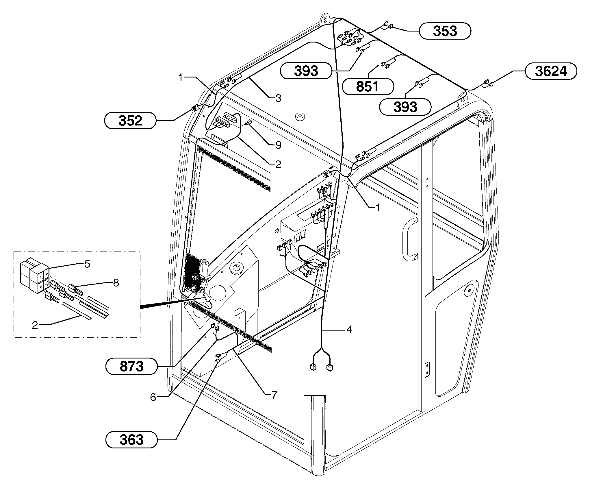 Electrical system / cab CAB 20/01/001 - — volvo parts diagram