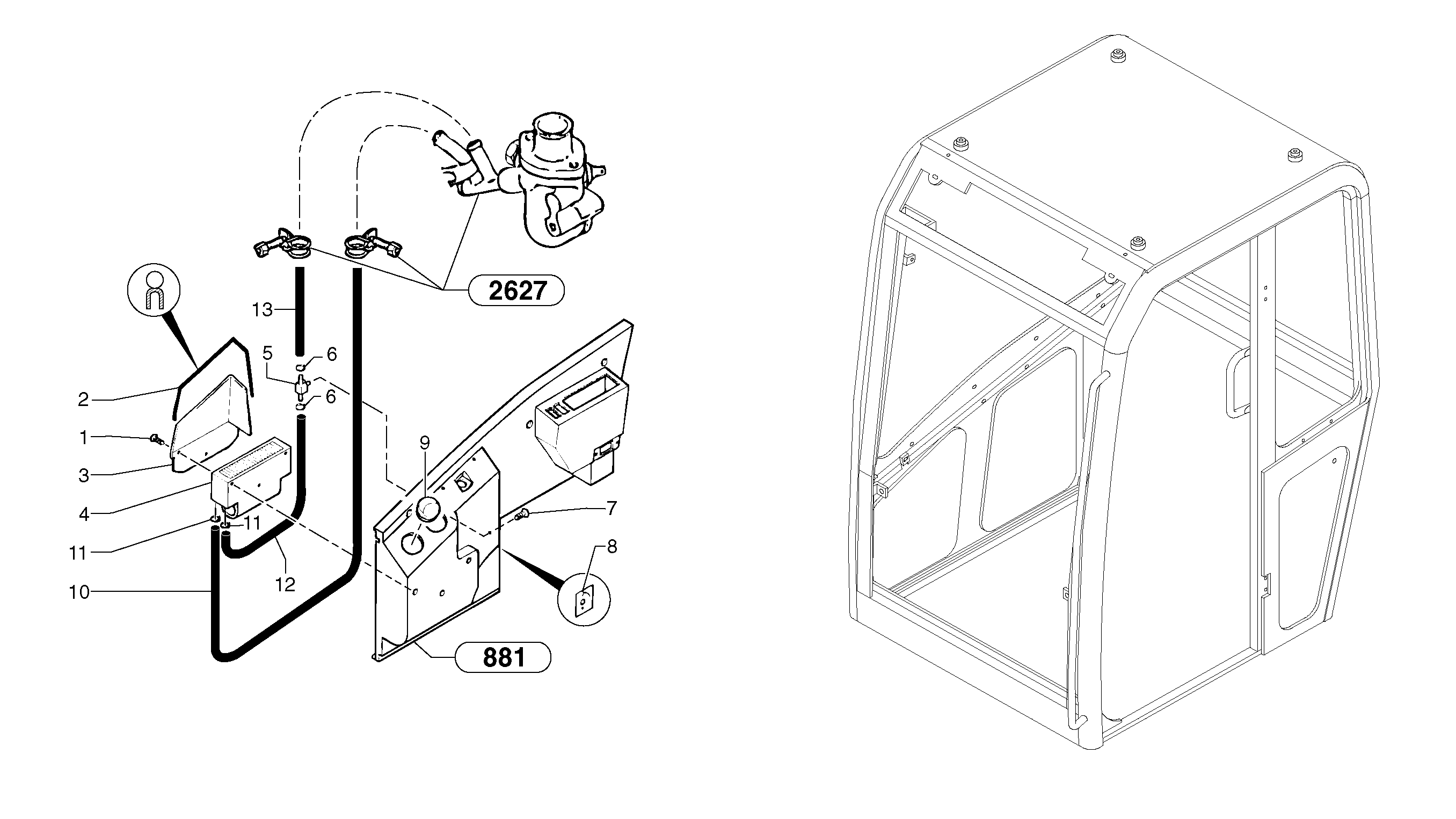 Cab heating  CAB 45/96/001 - CAB 17/99/024 — volvo parts diagram