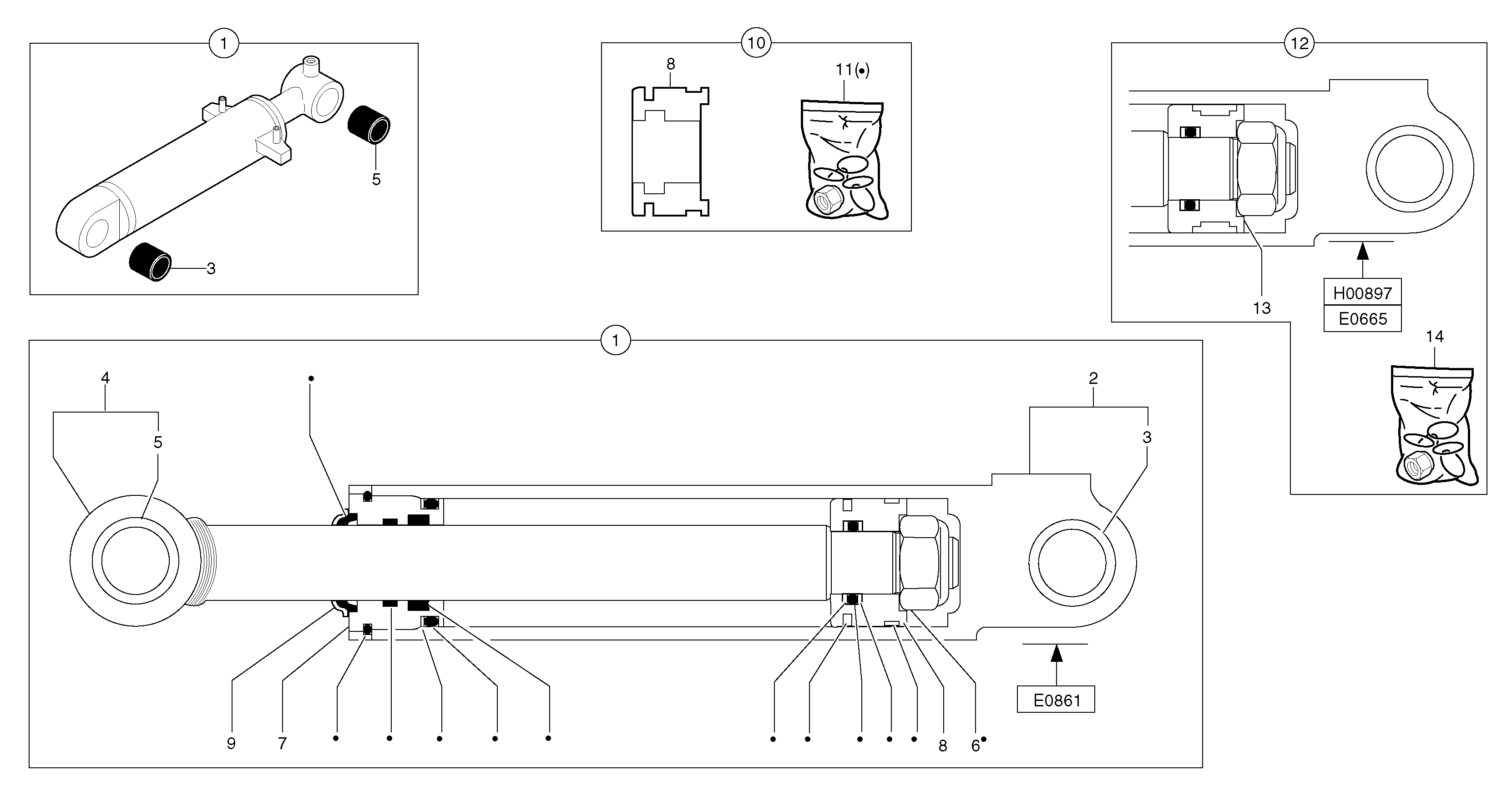 Dozer blade cylinder — volvo parts diagram
