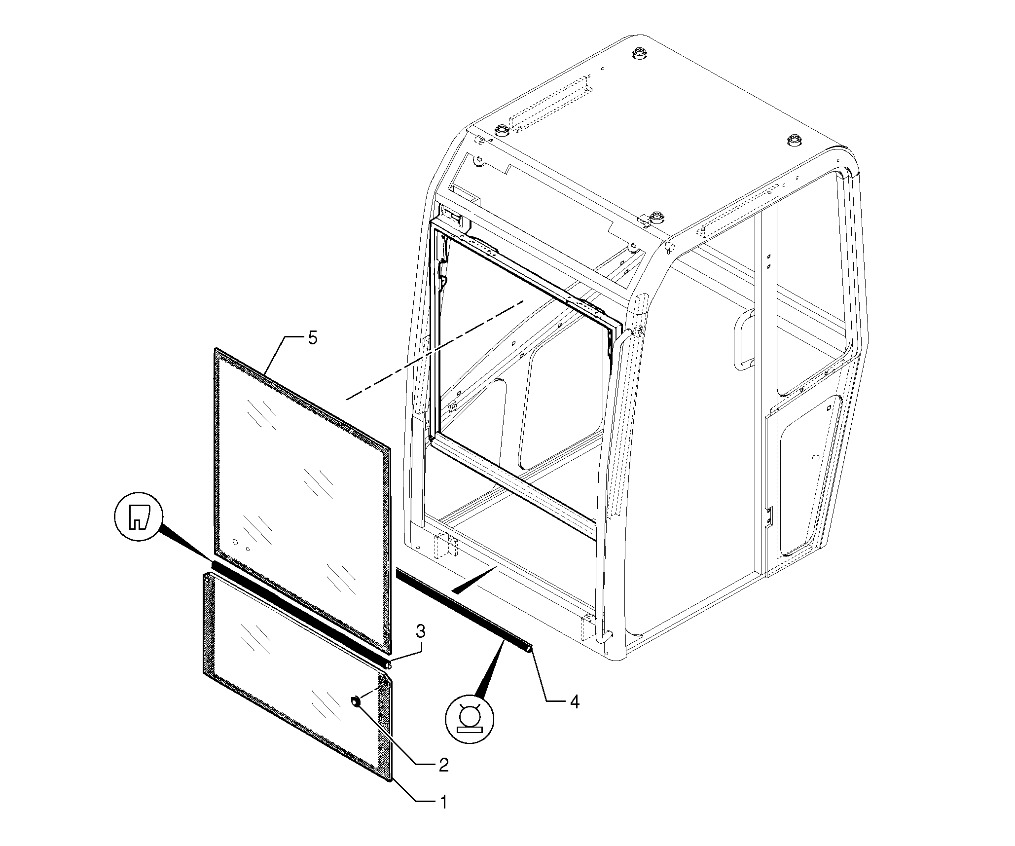 Cab : windshield  CAB 45/96/001 - CAB 17/99/024 — volvo parts diagram