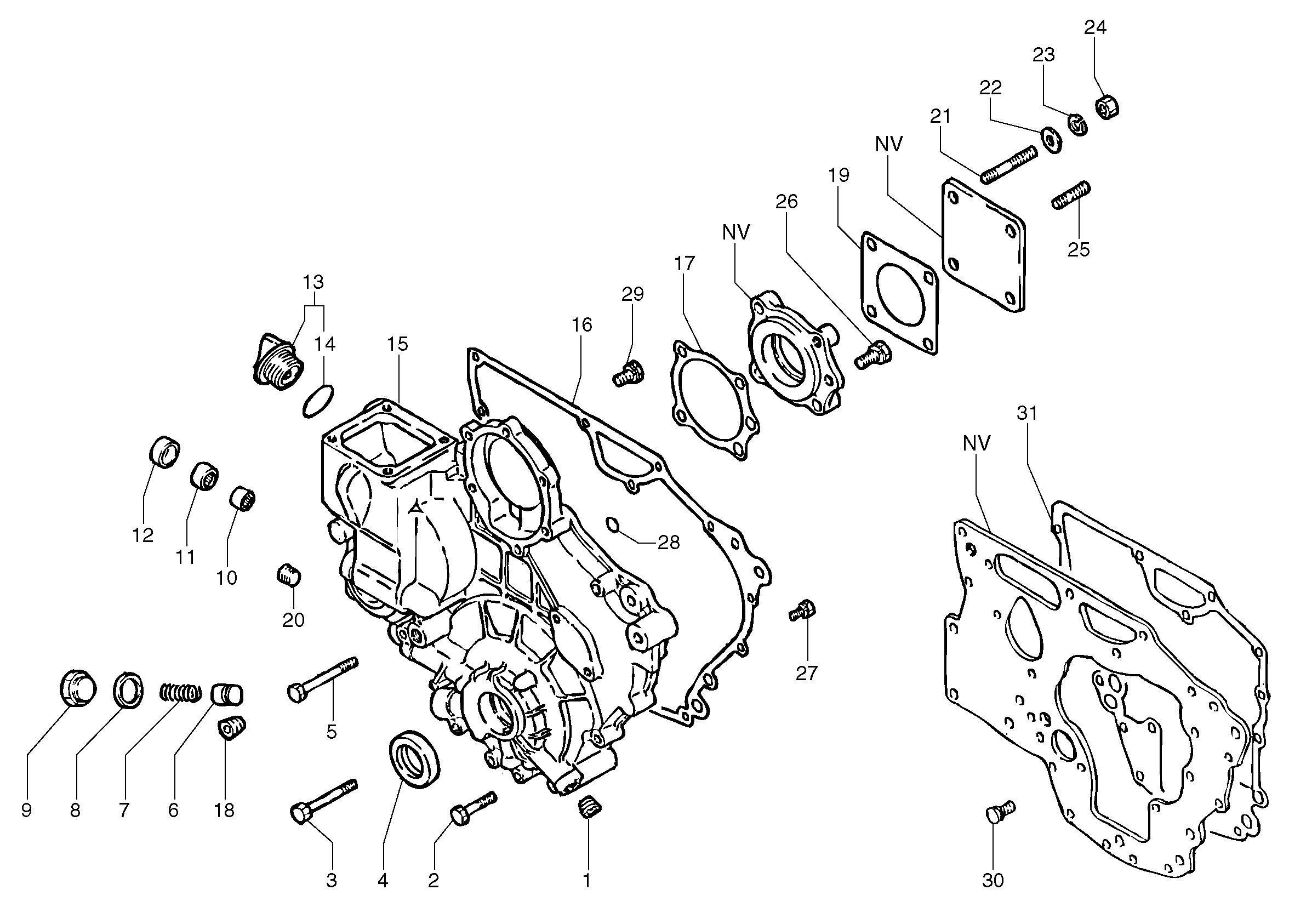 Timing gear casing  L3E2-63ES,ENG - 65214 — volvo parts diagram