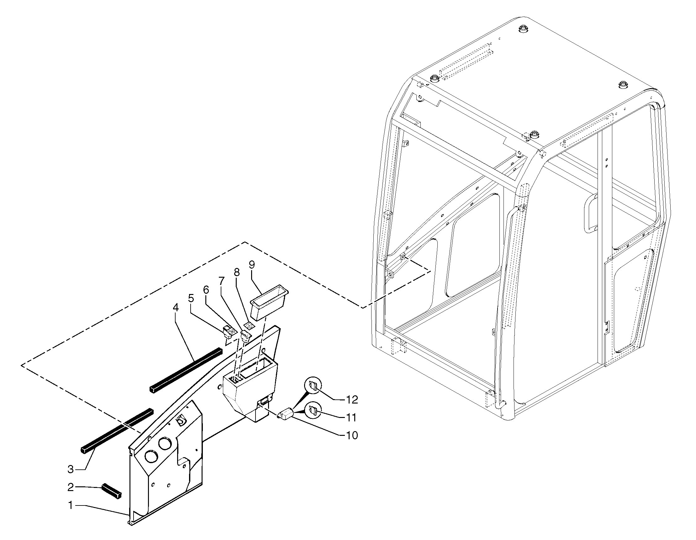 Cab : console  CAB 45/96/001 - CAB 17/99/024 — volvo parts diagram