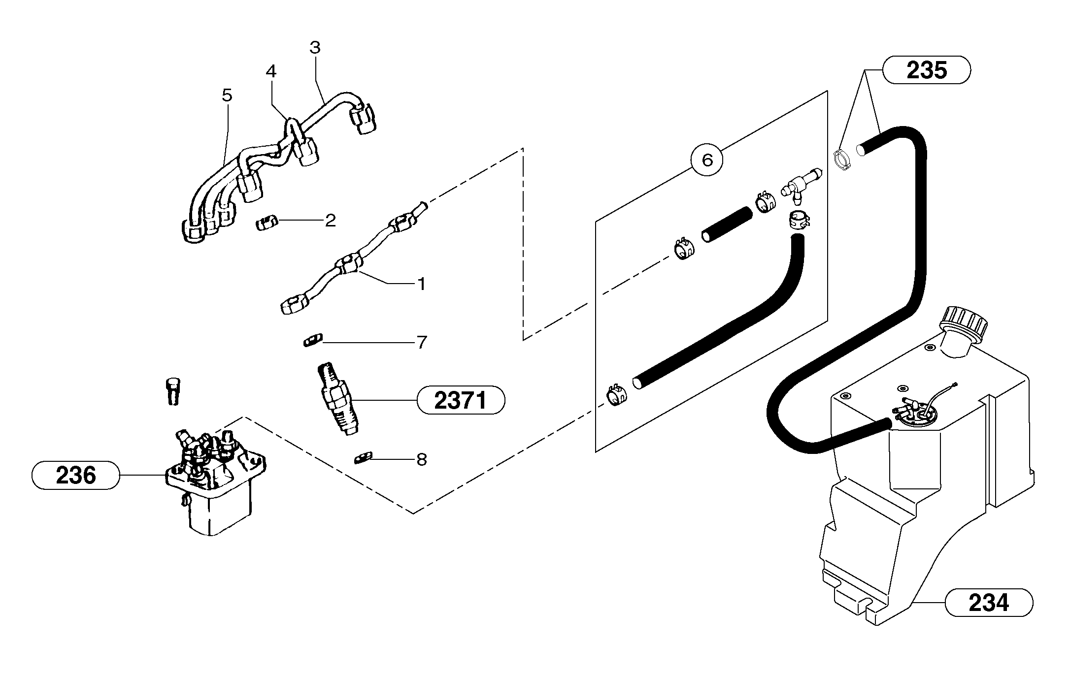 Fuel circuit : injection pump — volvo parts diagram