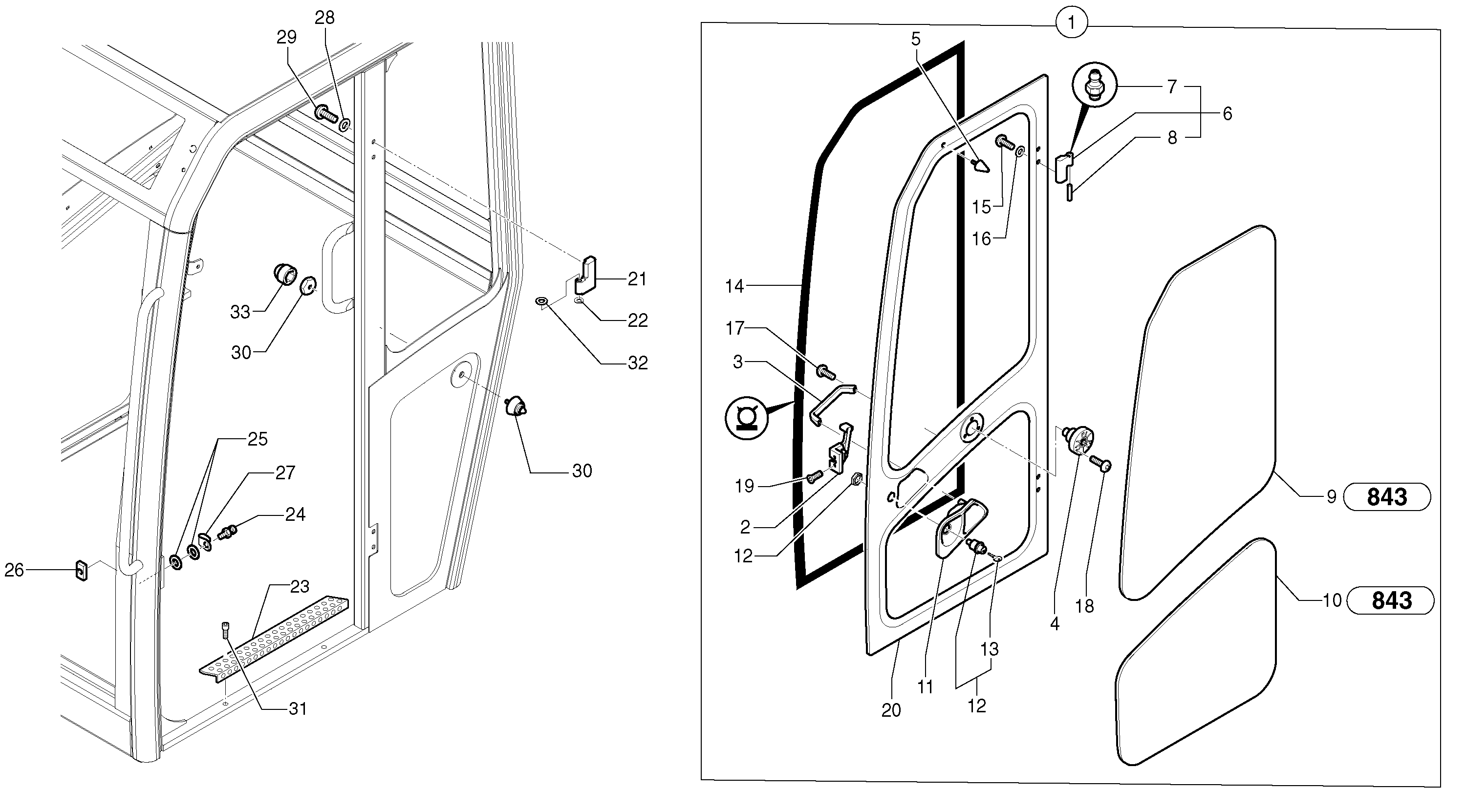 Cab : door  CAB 20/01/001 - — volvo parts diagram