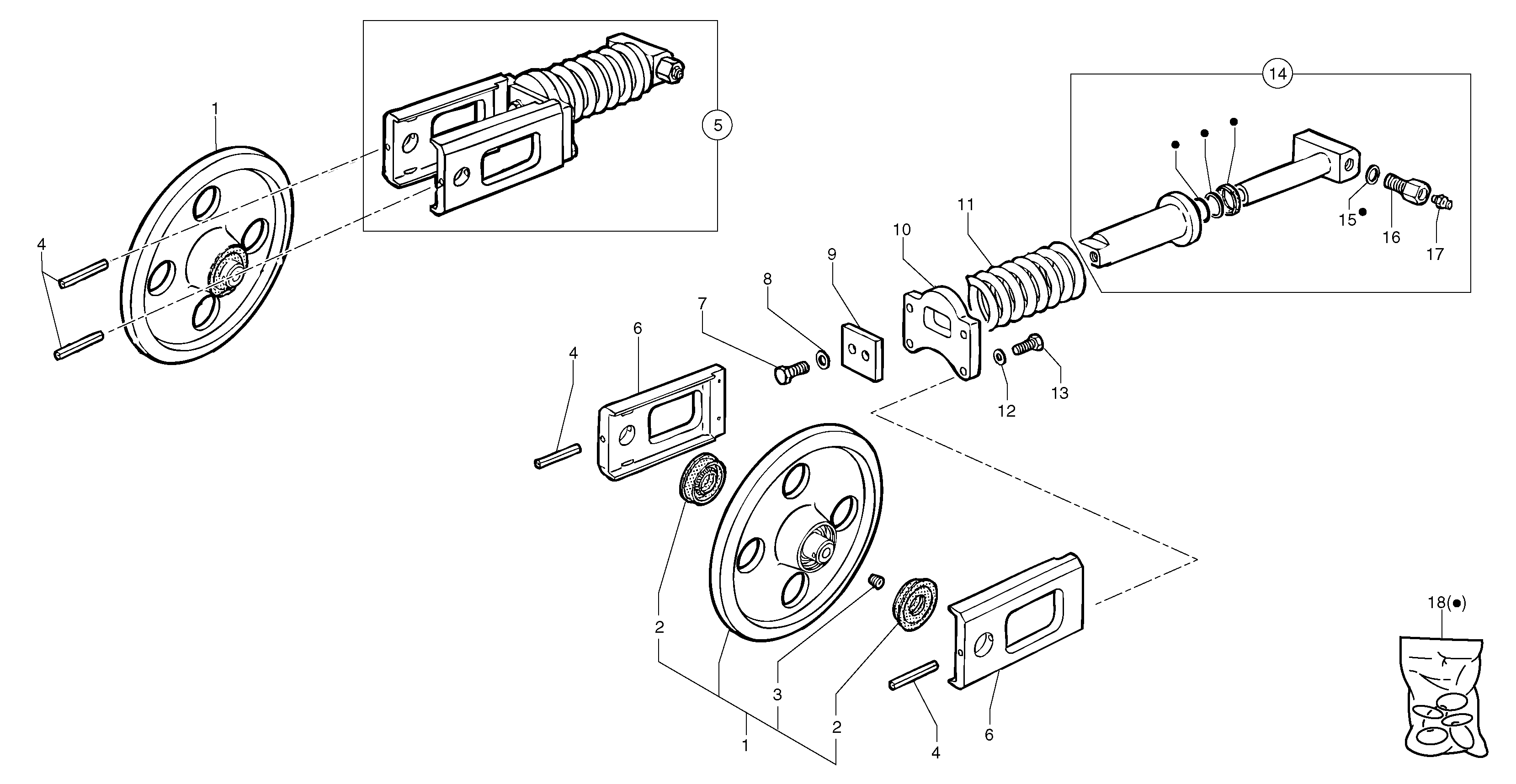Track tensioning ( steel and rubber tracks ) — volvo parts diagram
