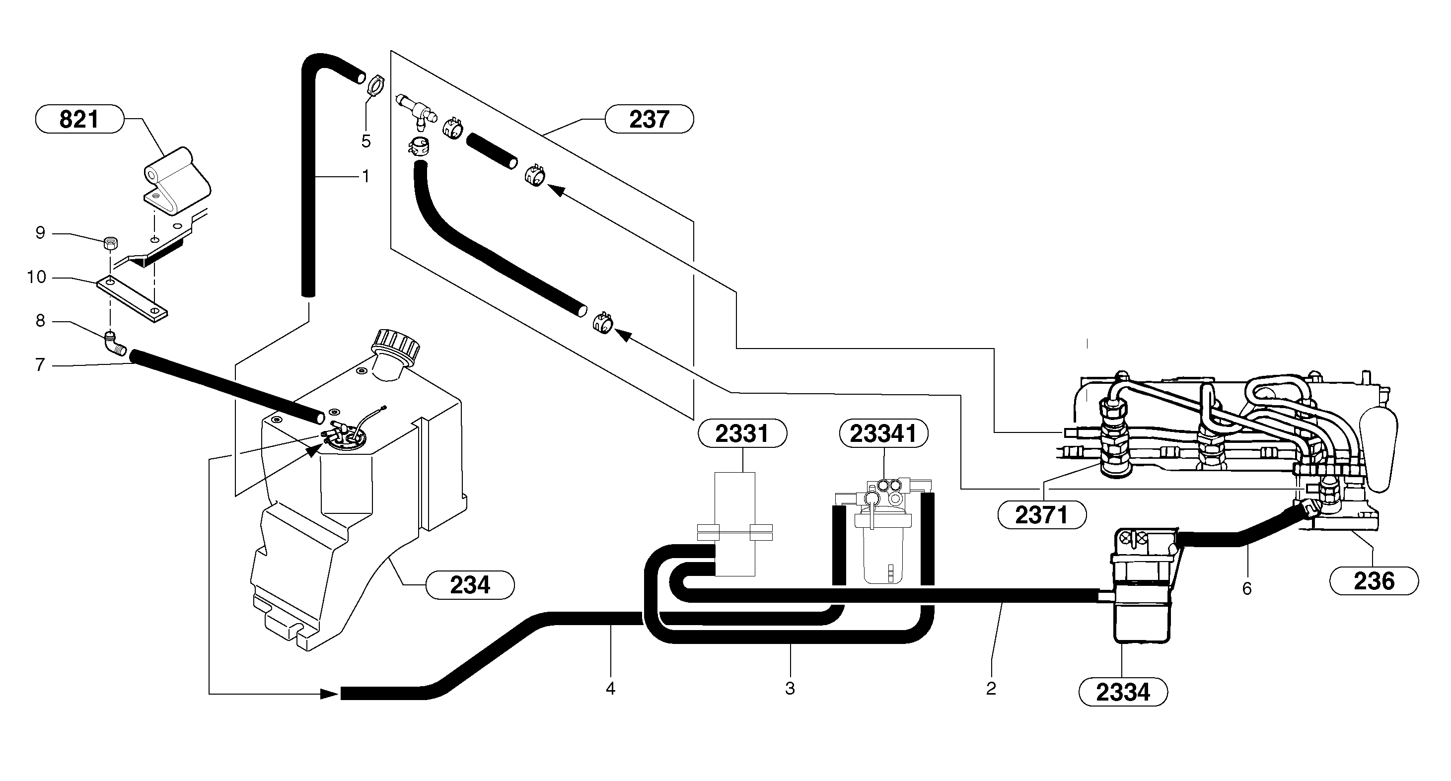 Fuel circuit — volvo parts diagram