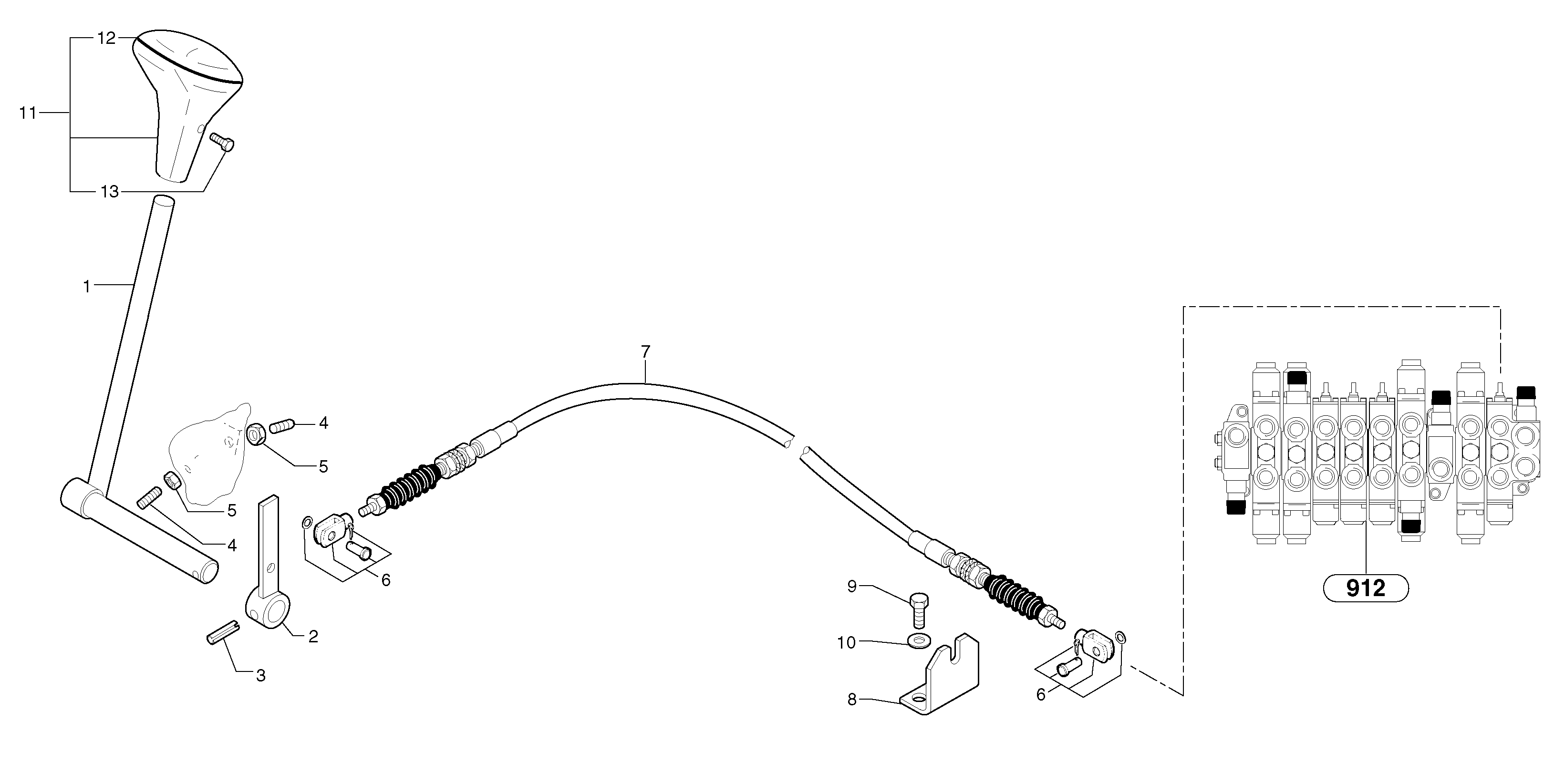 Control lever : dozer blade — volvo parts diagram