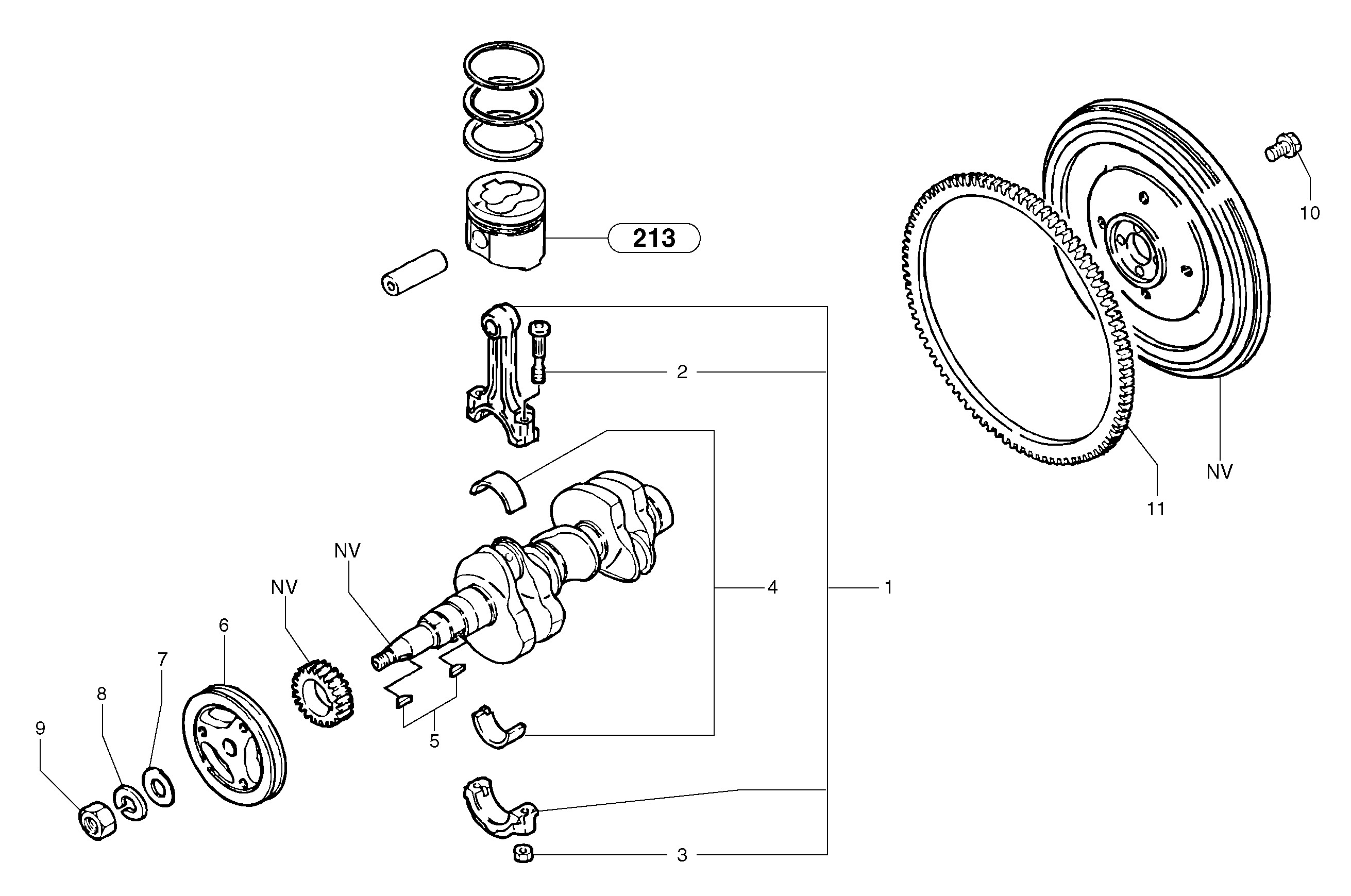 Connecting rods  L3E2-63ES,ENG - 65214 — volvo parts diagram