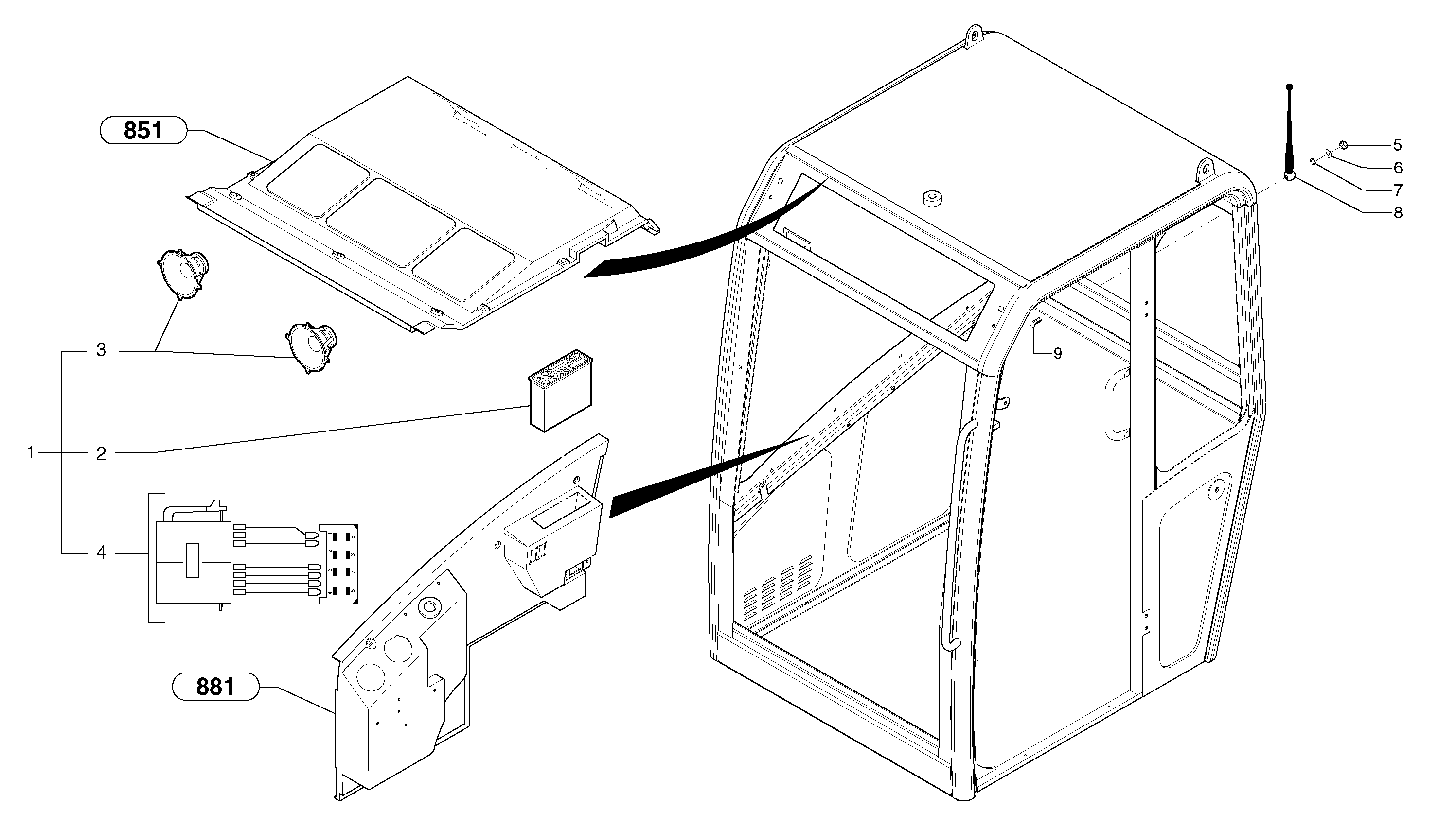 Radio kit  CAB 20/01/001 - — volvo parts diagram