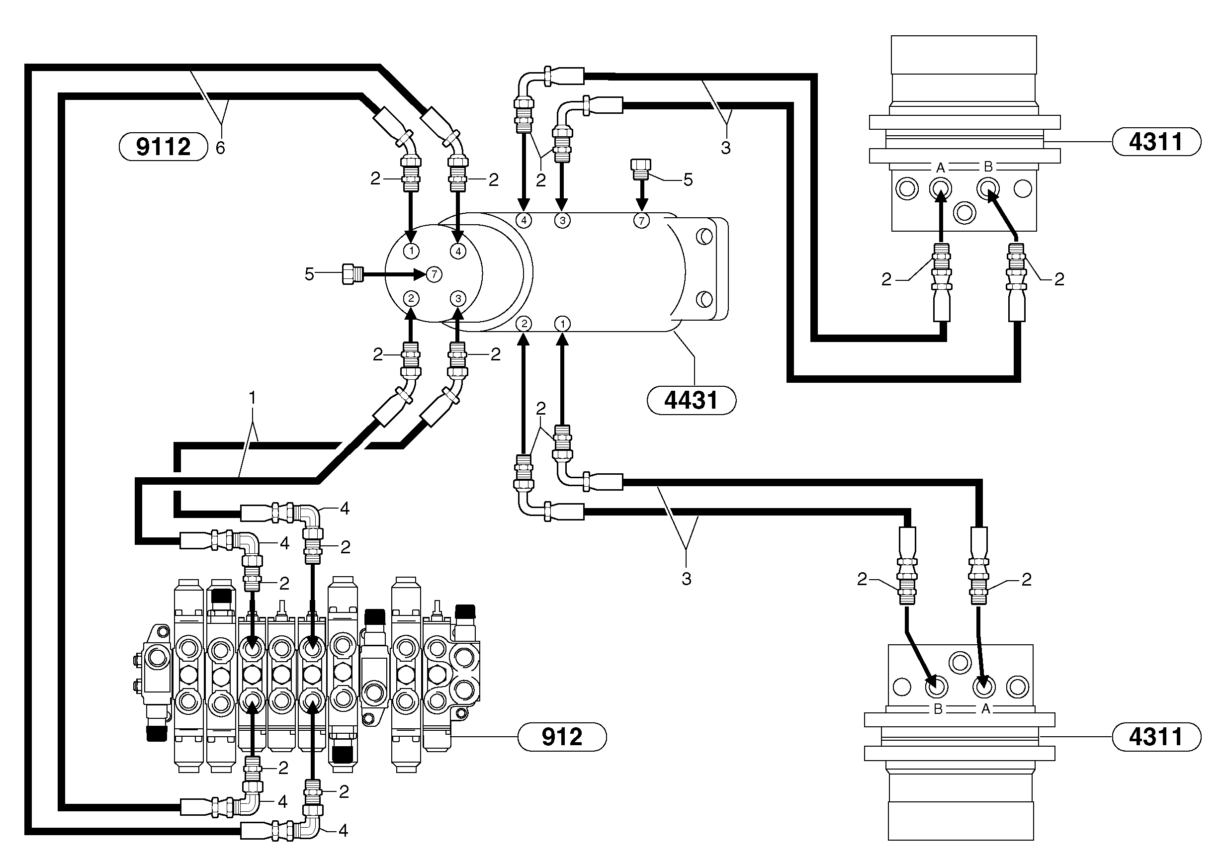 Hydr. circuit. ( travelling ) — volvo parts diagram