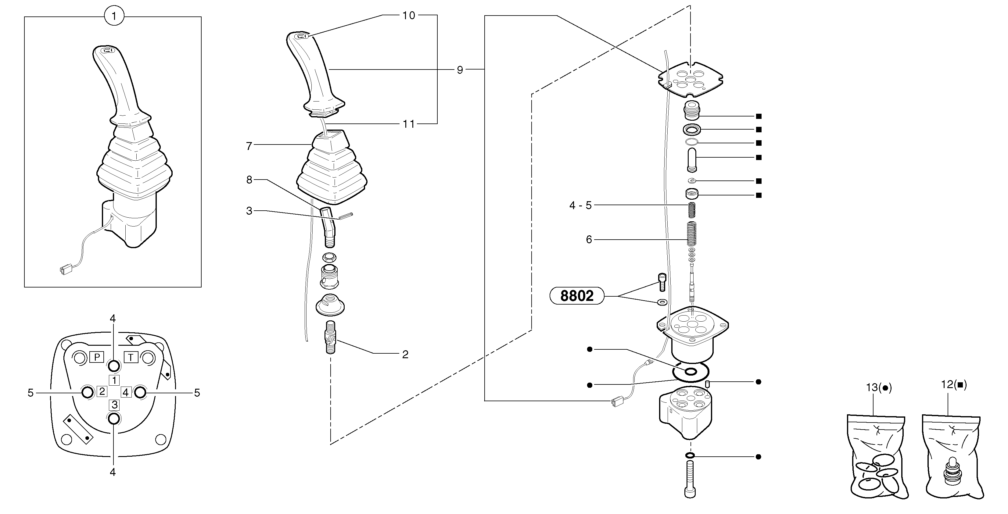 Control lever : dipper arm / slewing ( left ) — volvo parts diagram