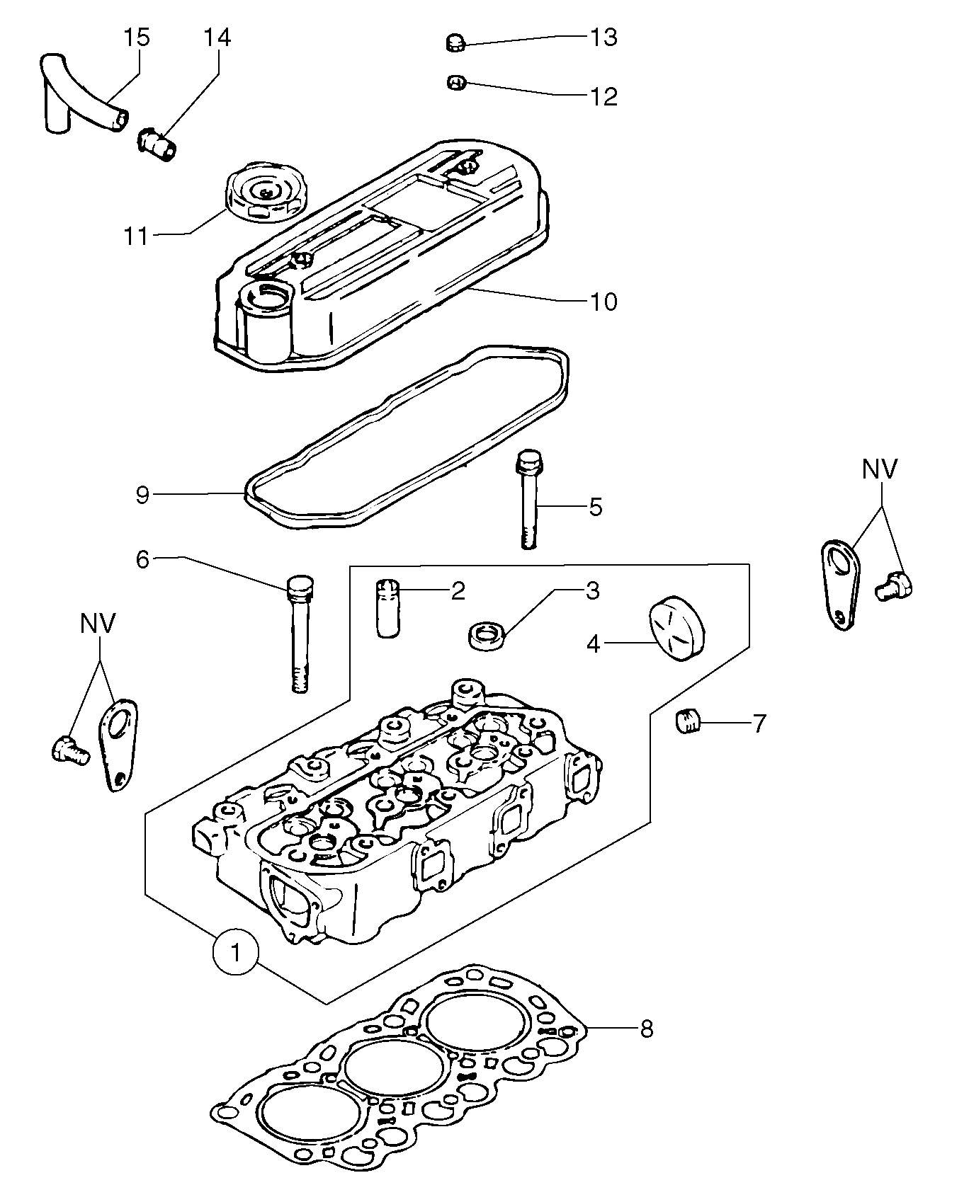 Cylinder head — volvo parts diagram