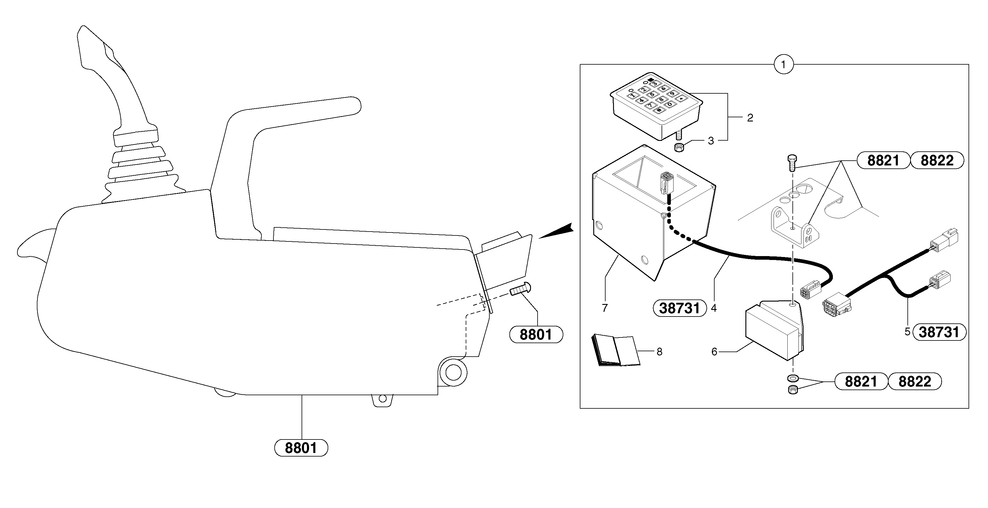 Coded keypad ( anti-start ) — volvo parts diagram