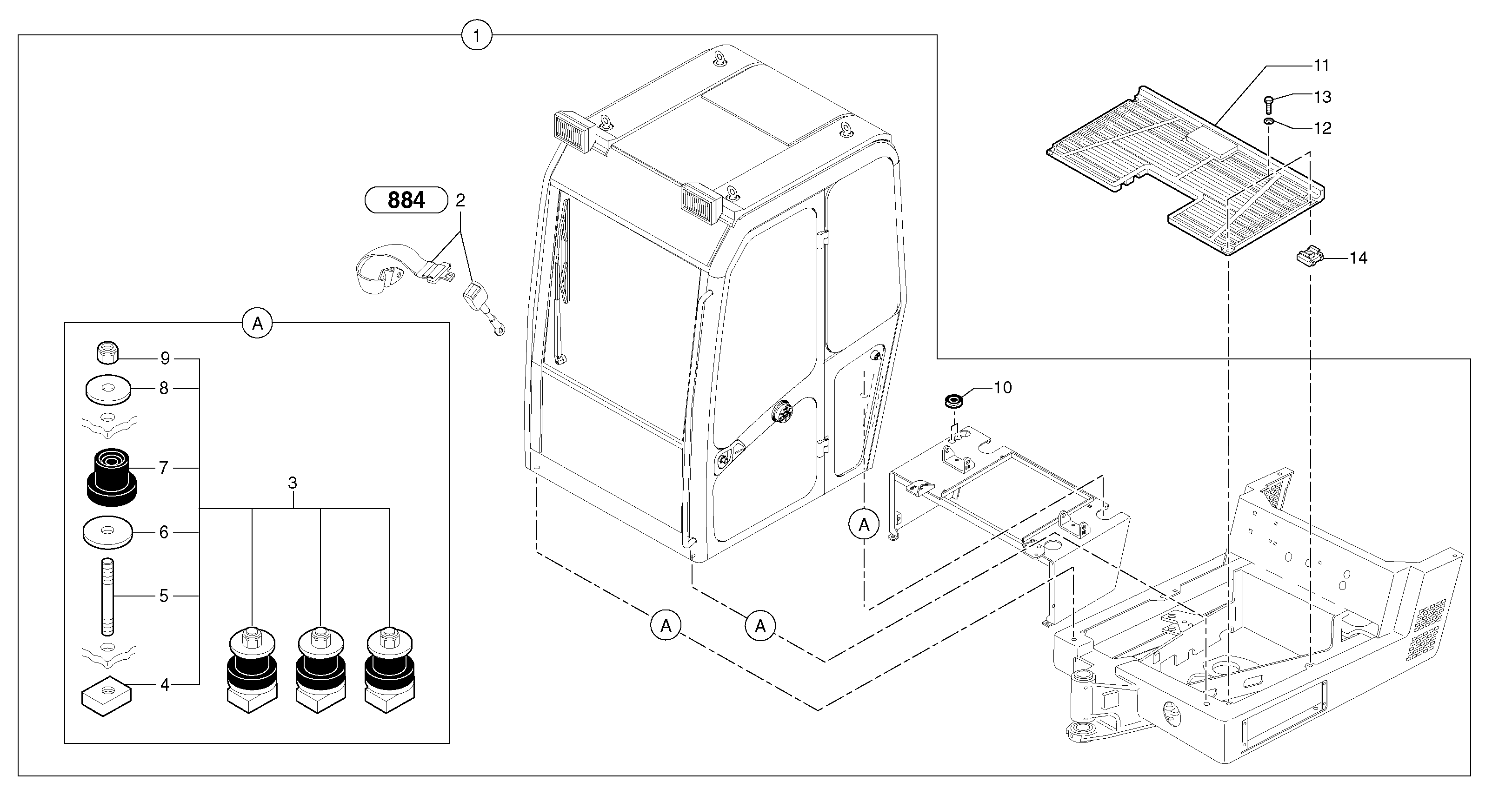 Equipped cabin — volvo parts diagram