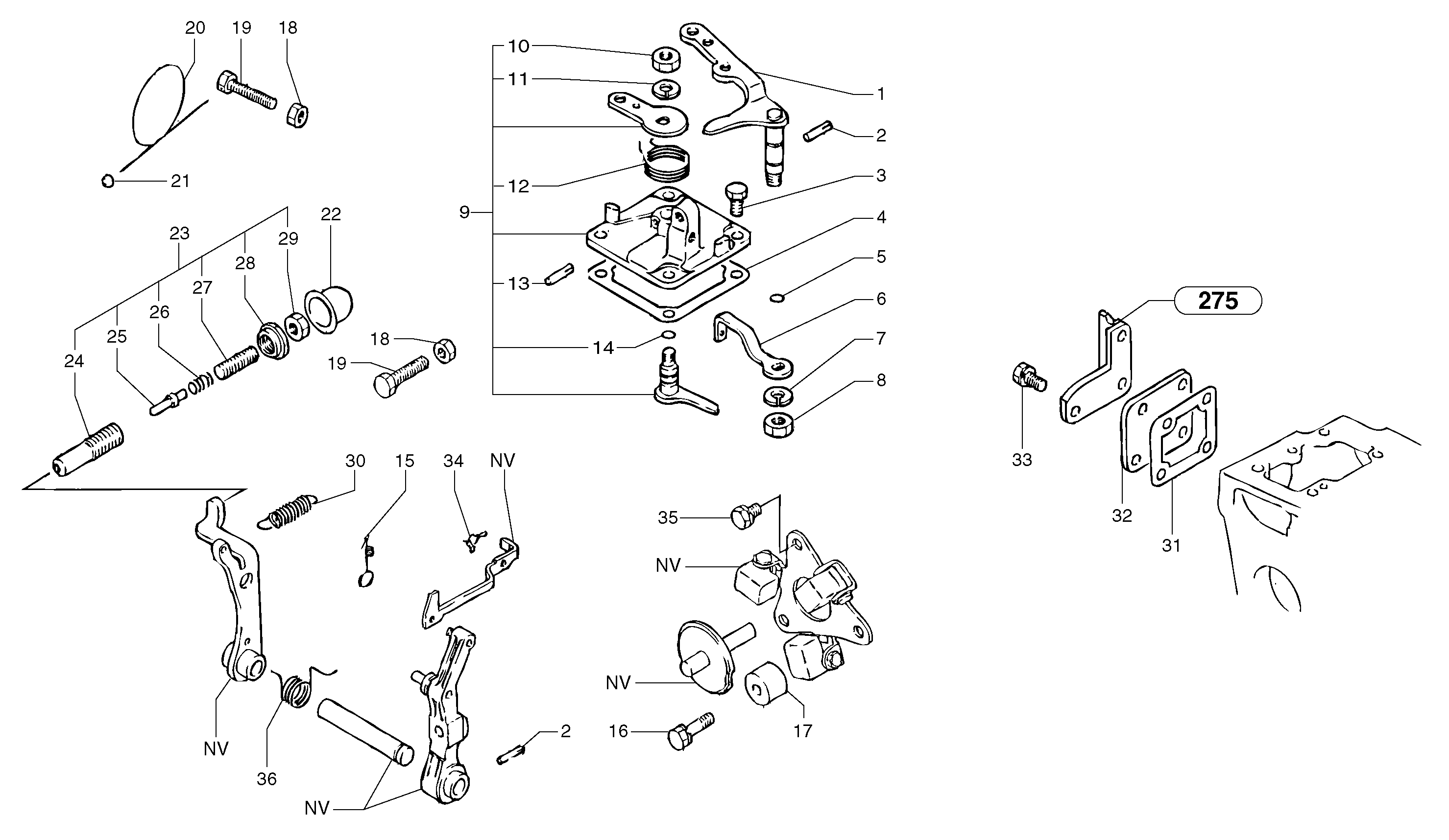 Engine injection pump control  L3E2-63ES,ENG - 65214 — volvo parts diagram