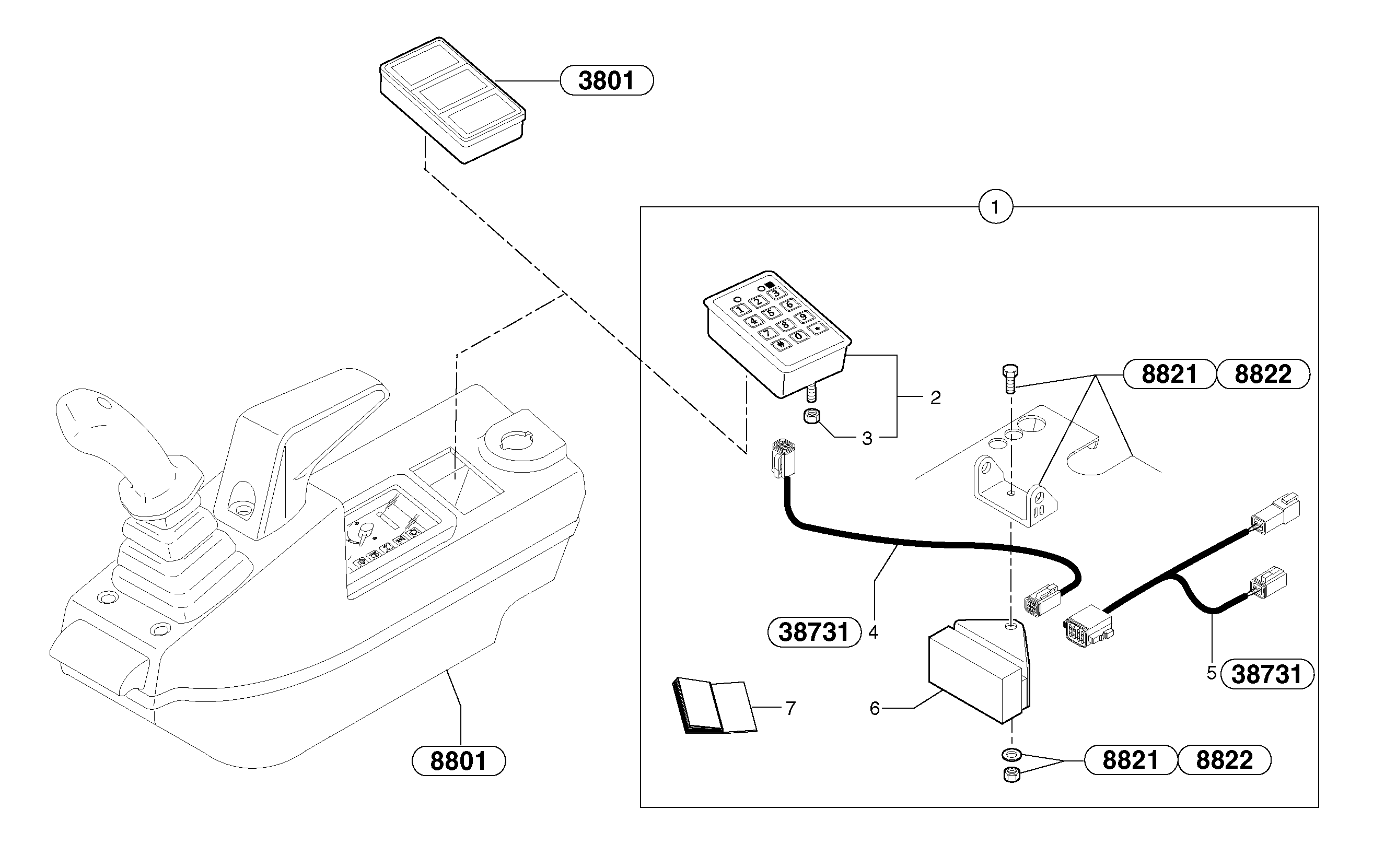 Coded keypad ( anti-start ) — volvo parts diagram
