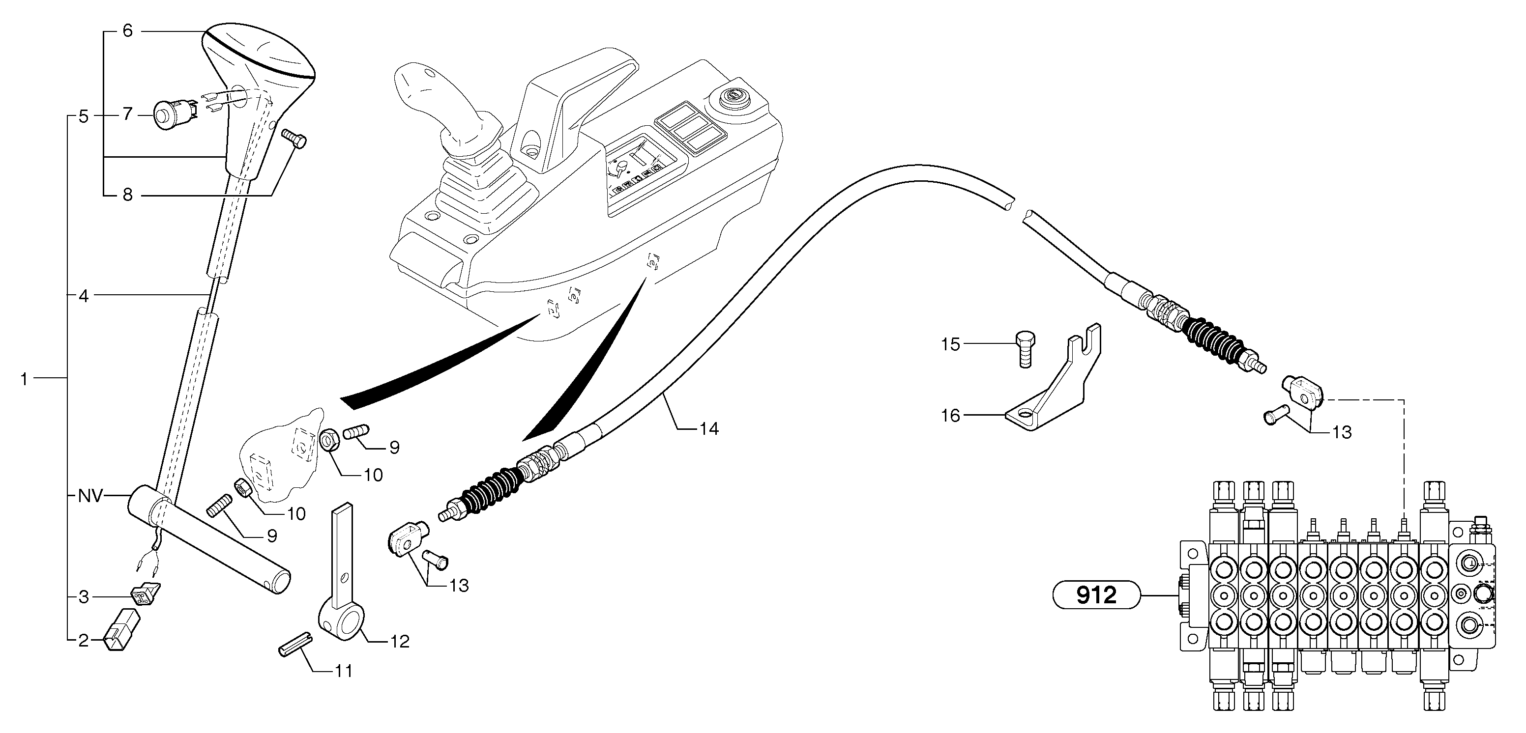 Control lever : dozer blade — volvo parts diagram