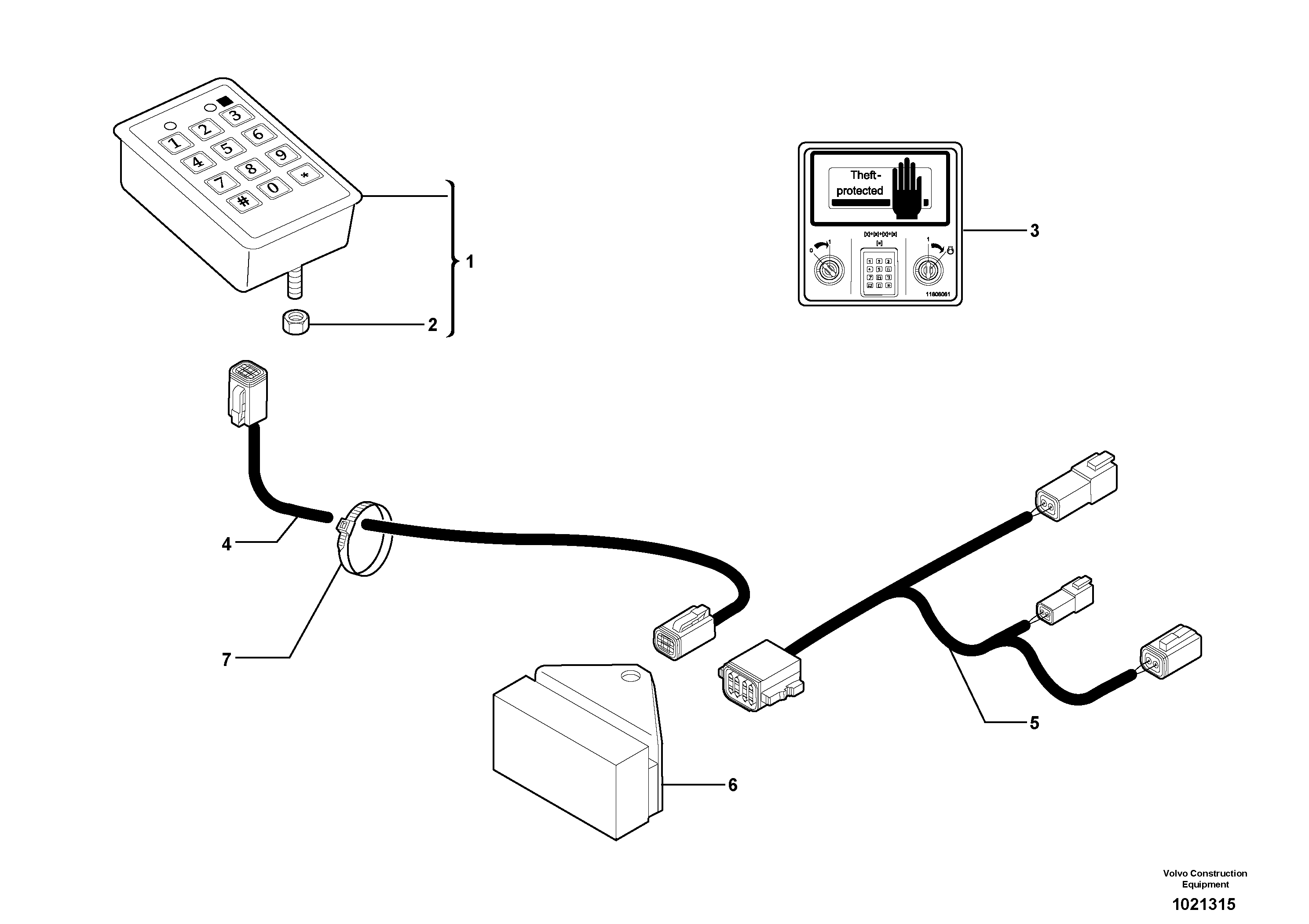 Coded keypad ( anti-start ) — volvo parts diagram