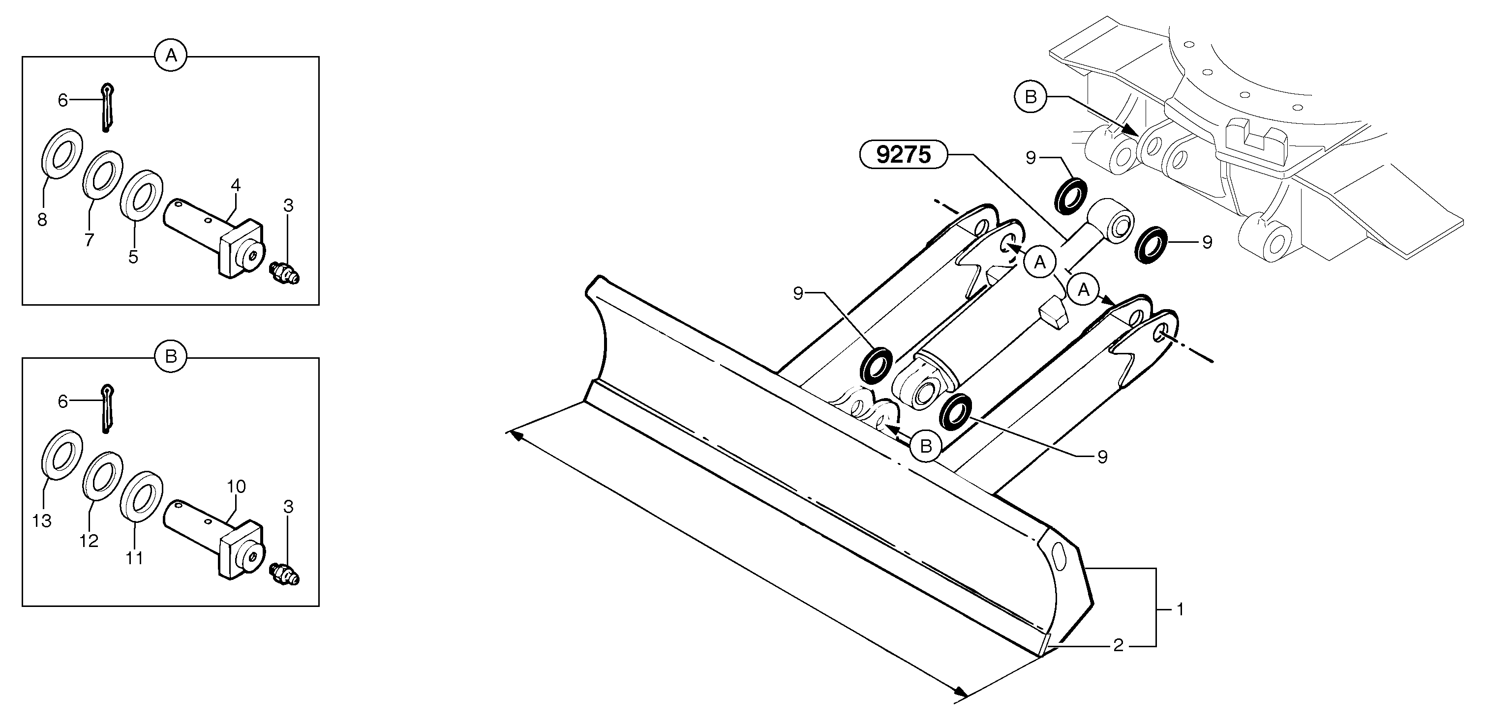Dozer blade — volvo parts diagram