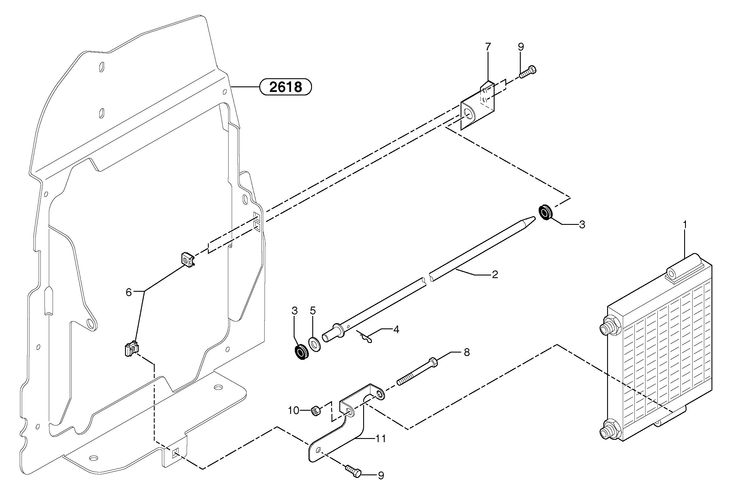 Oil cooler — volvo parts diagram