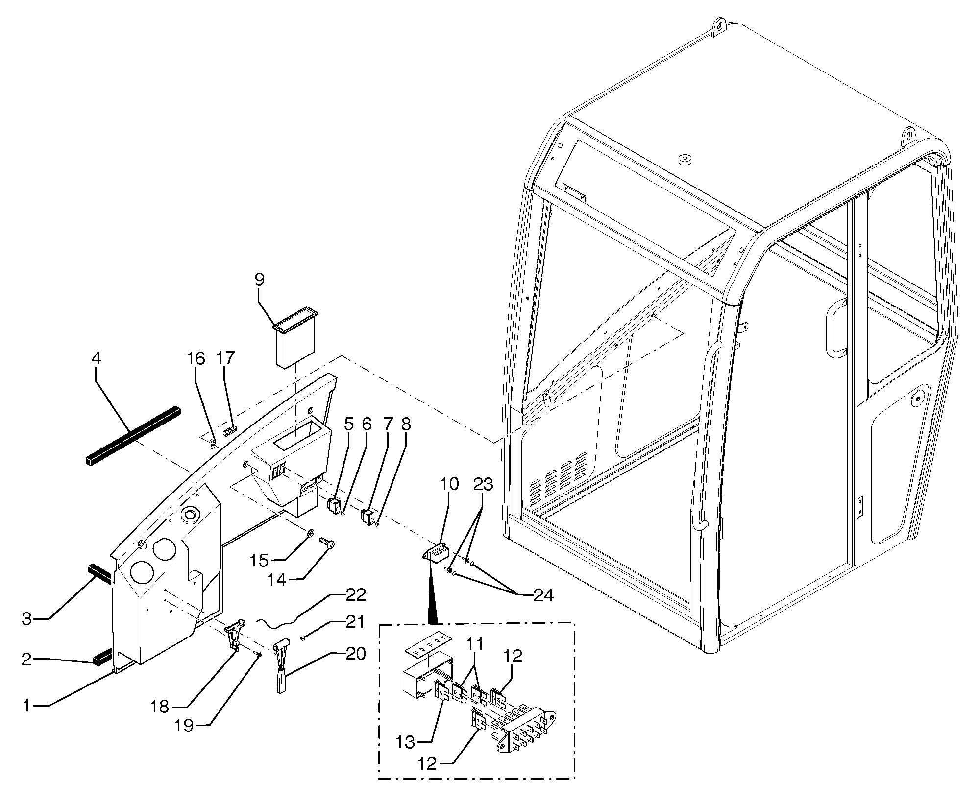 Cab : console  CAB 20/01/001 - — volvo parts diagram
