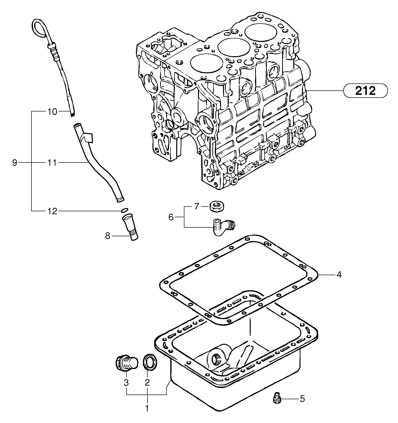 Lubrication oil sump — volvo parts diagram