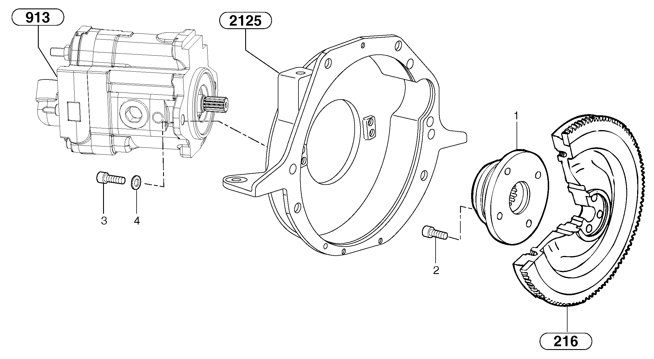 Engine coupling / hydraulic pump — volvo parts diagram
