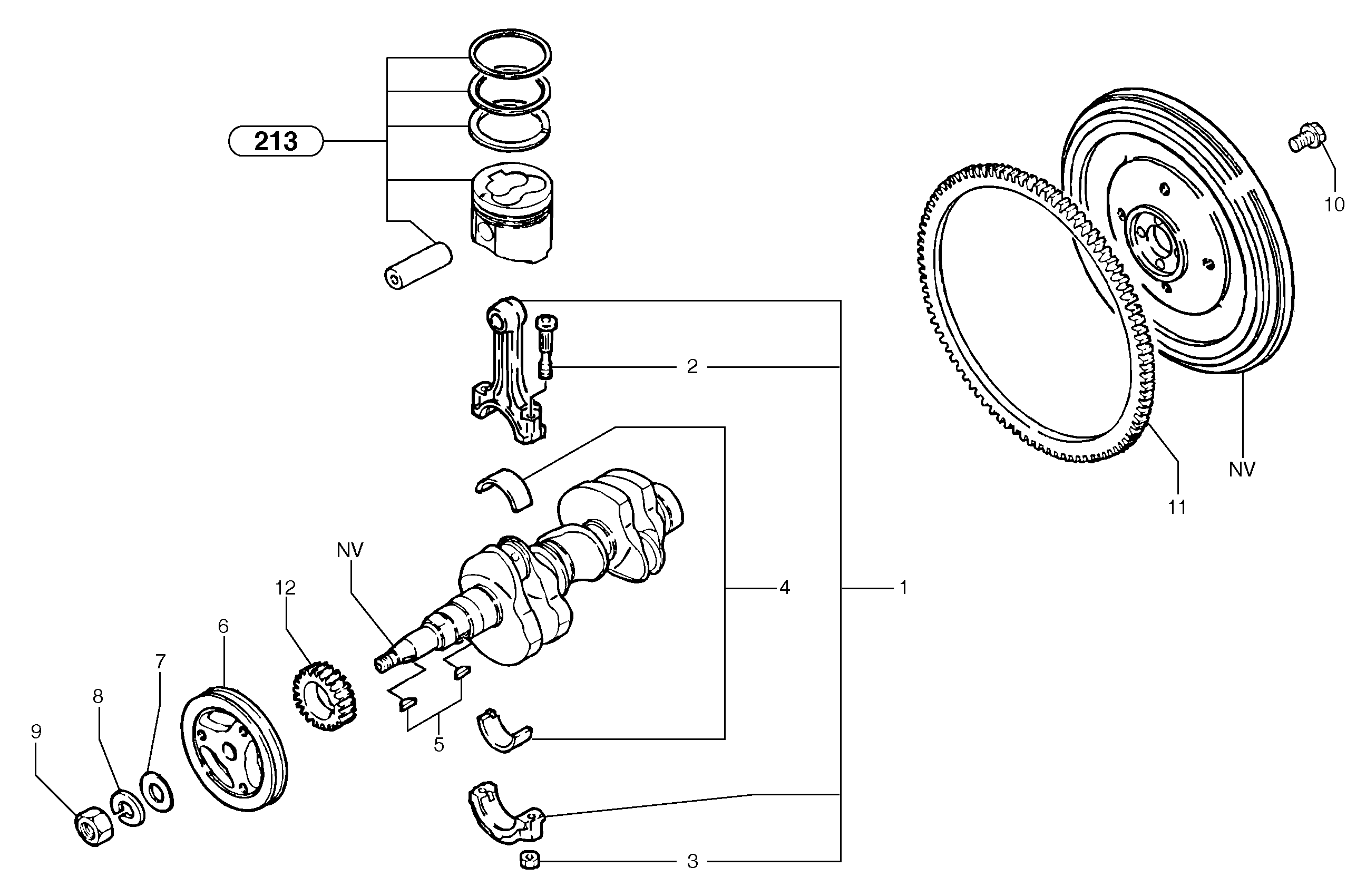 Connecting rods — volvo parts diagram