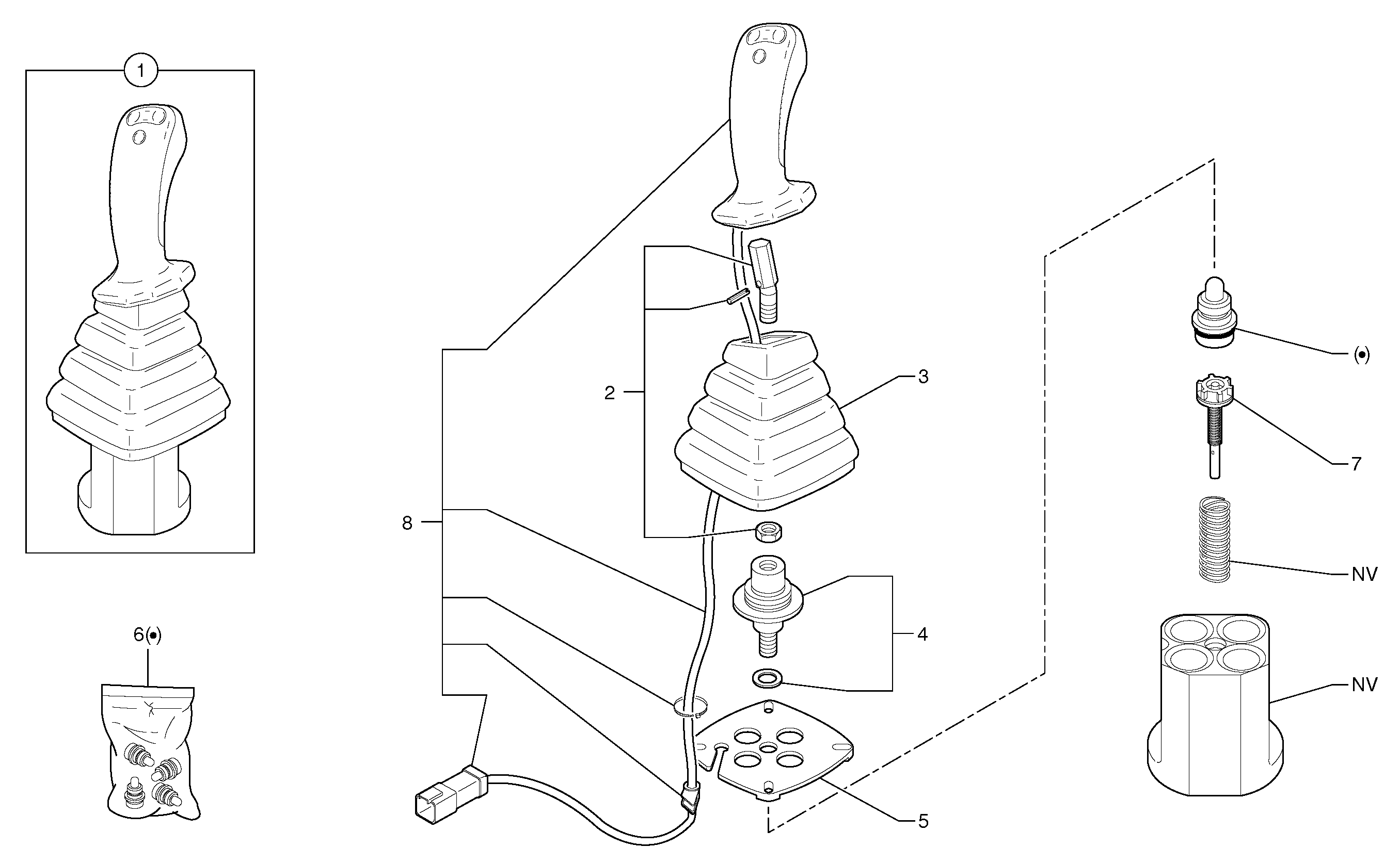 Control lever : dipper arm / slewing ( left ) — volvo parts diagram
