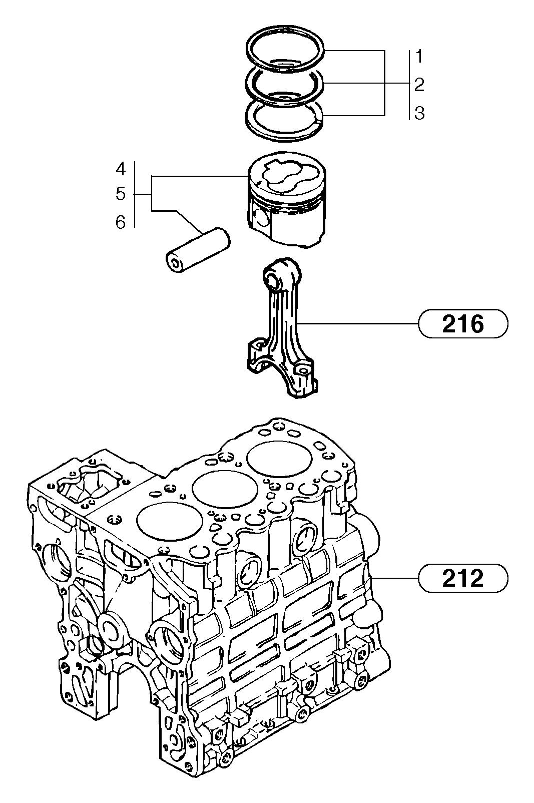Pistons  L3E-W264ESA — volvo parts diagram