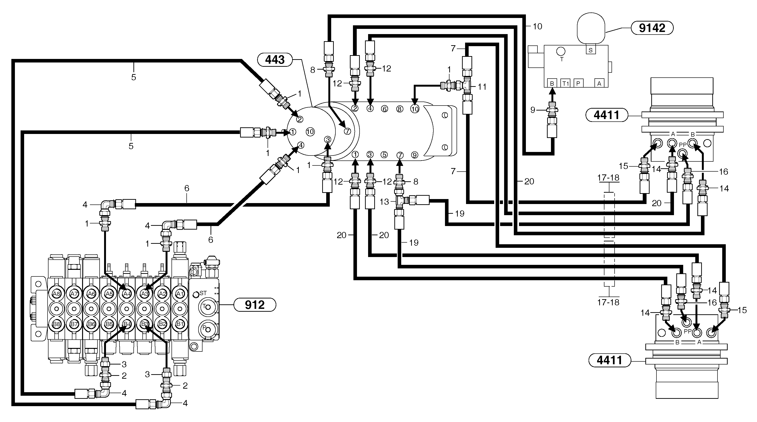 Hydr. circuit. ( travelling ) variable track — volvo parts diagram