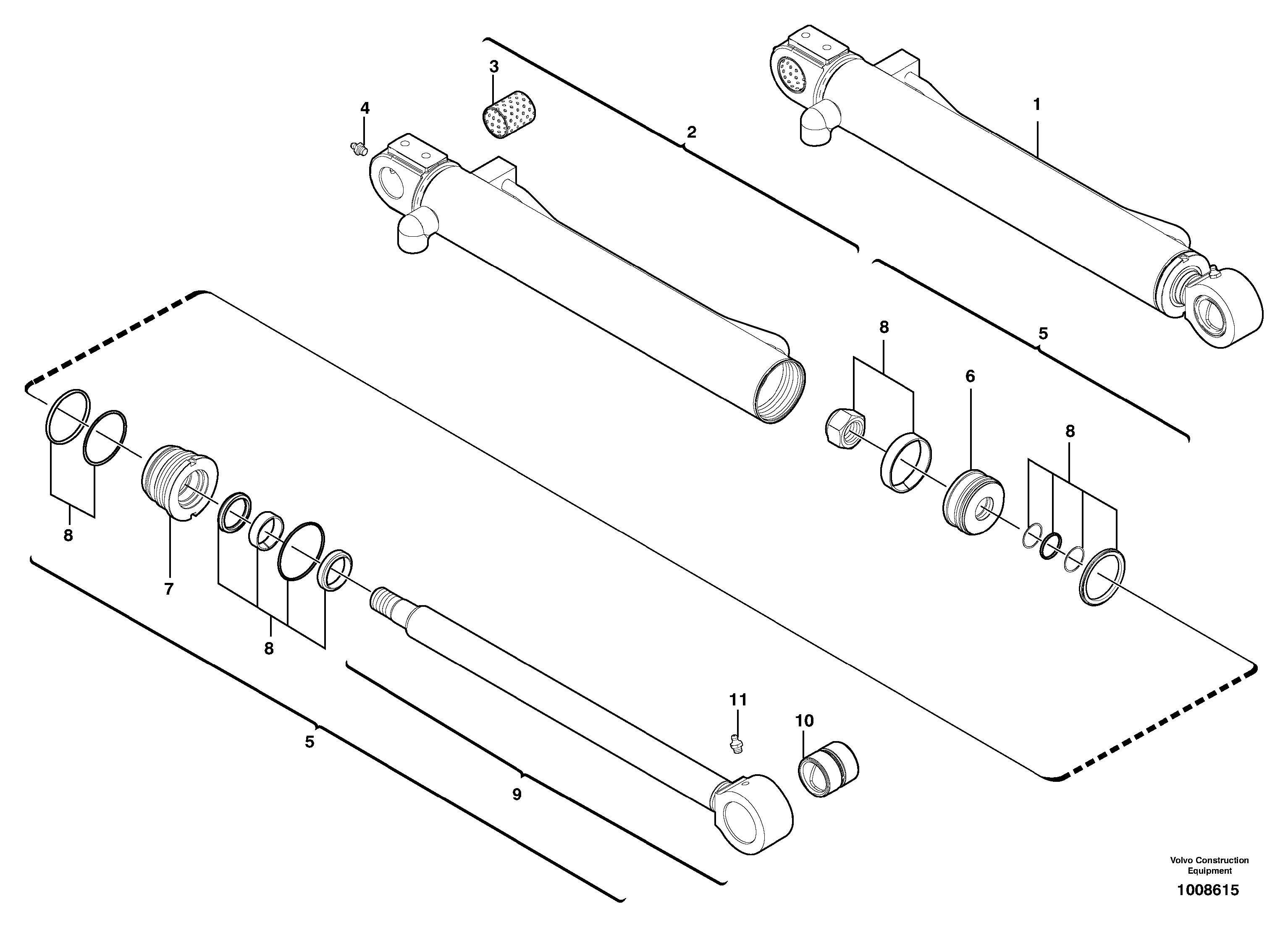 Bucket cylinder  S/N60175 — volvo parts diagram