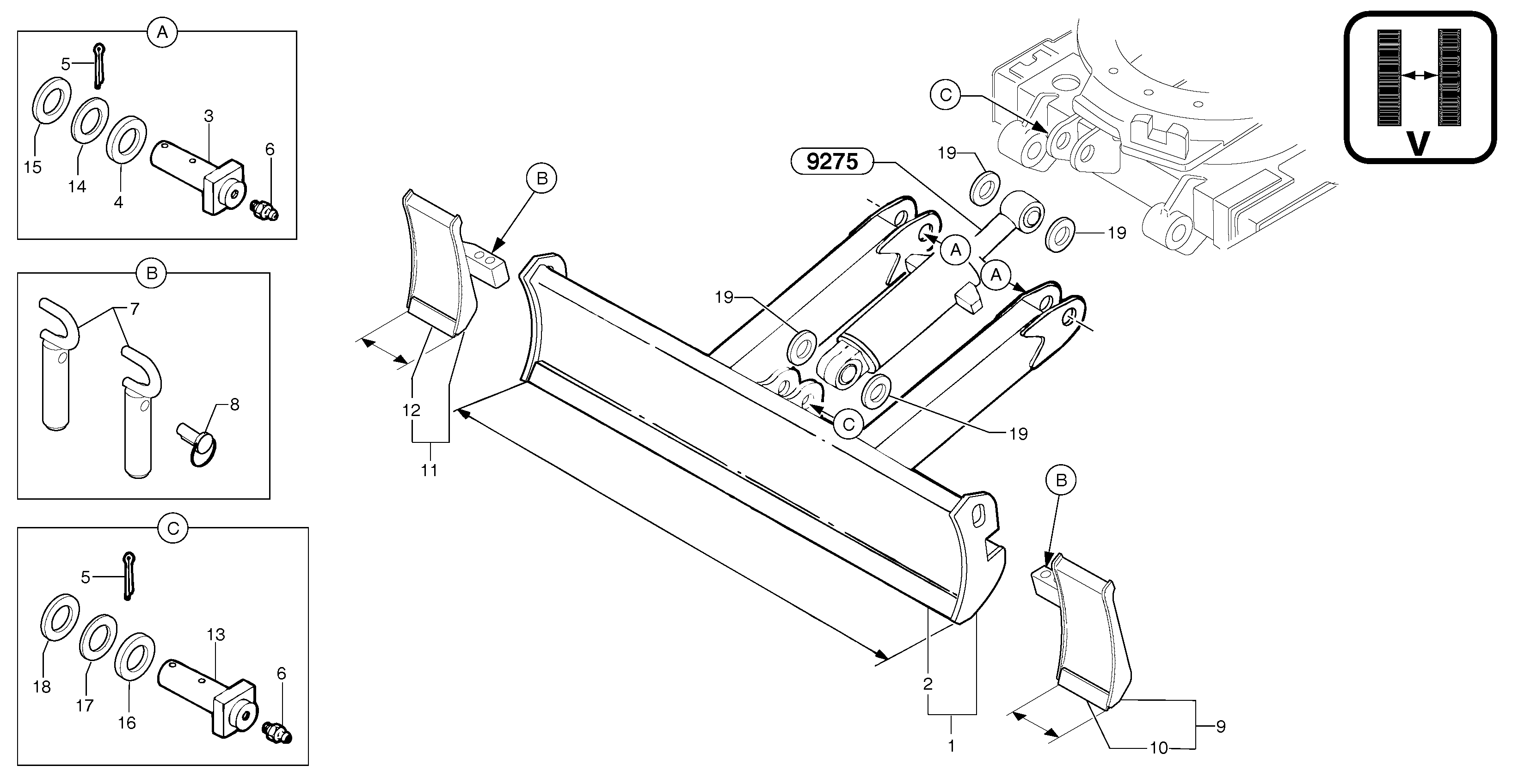 dozer blade / variable track — volvo parts diagram