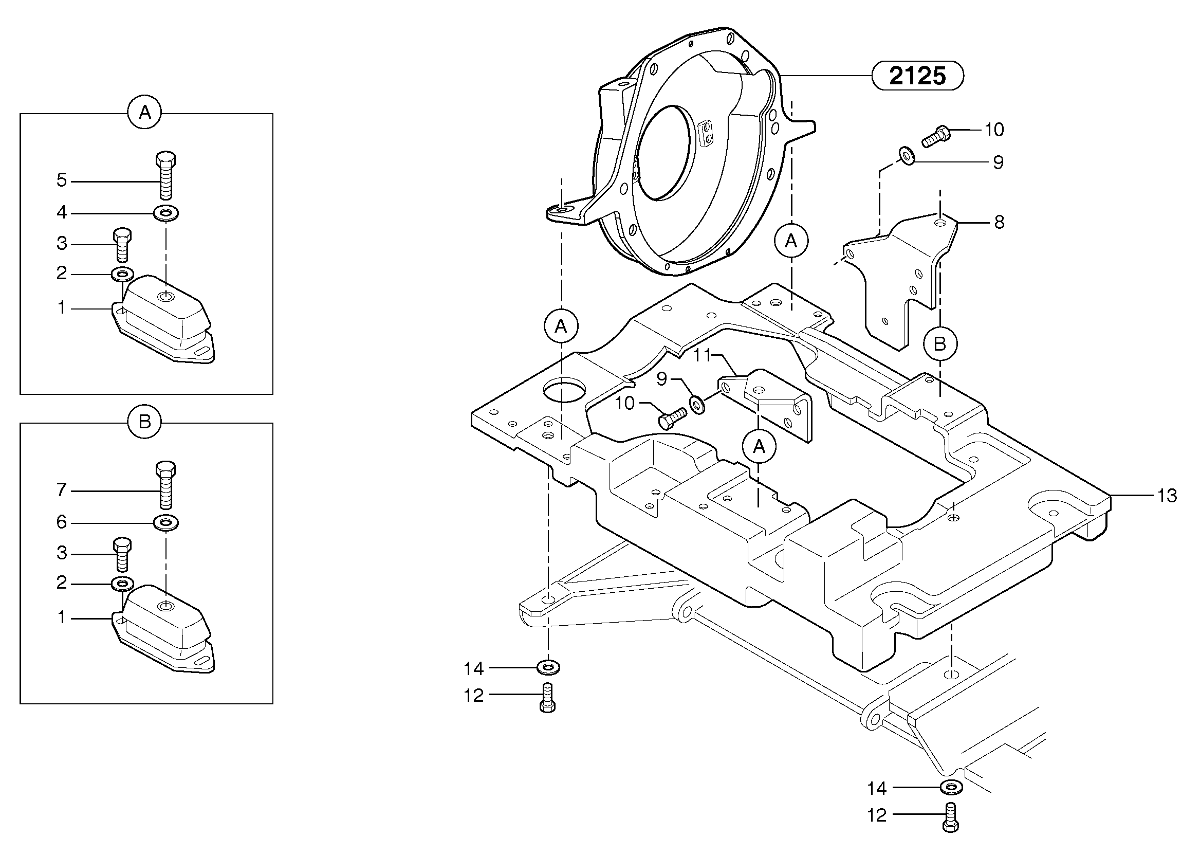 Engine mounts — volvo parts diagram