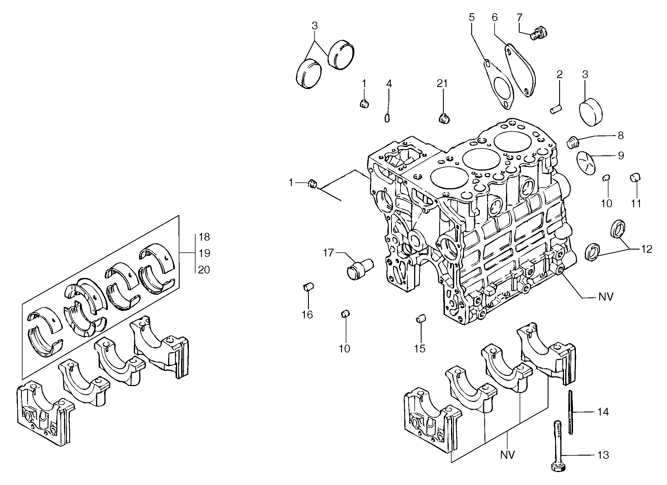 Cylinder block — volvo parts diagram