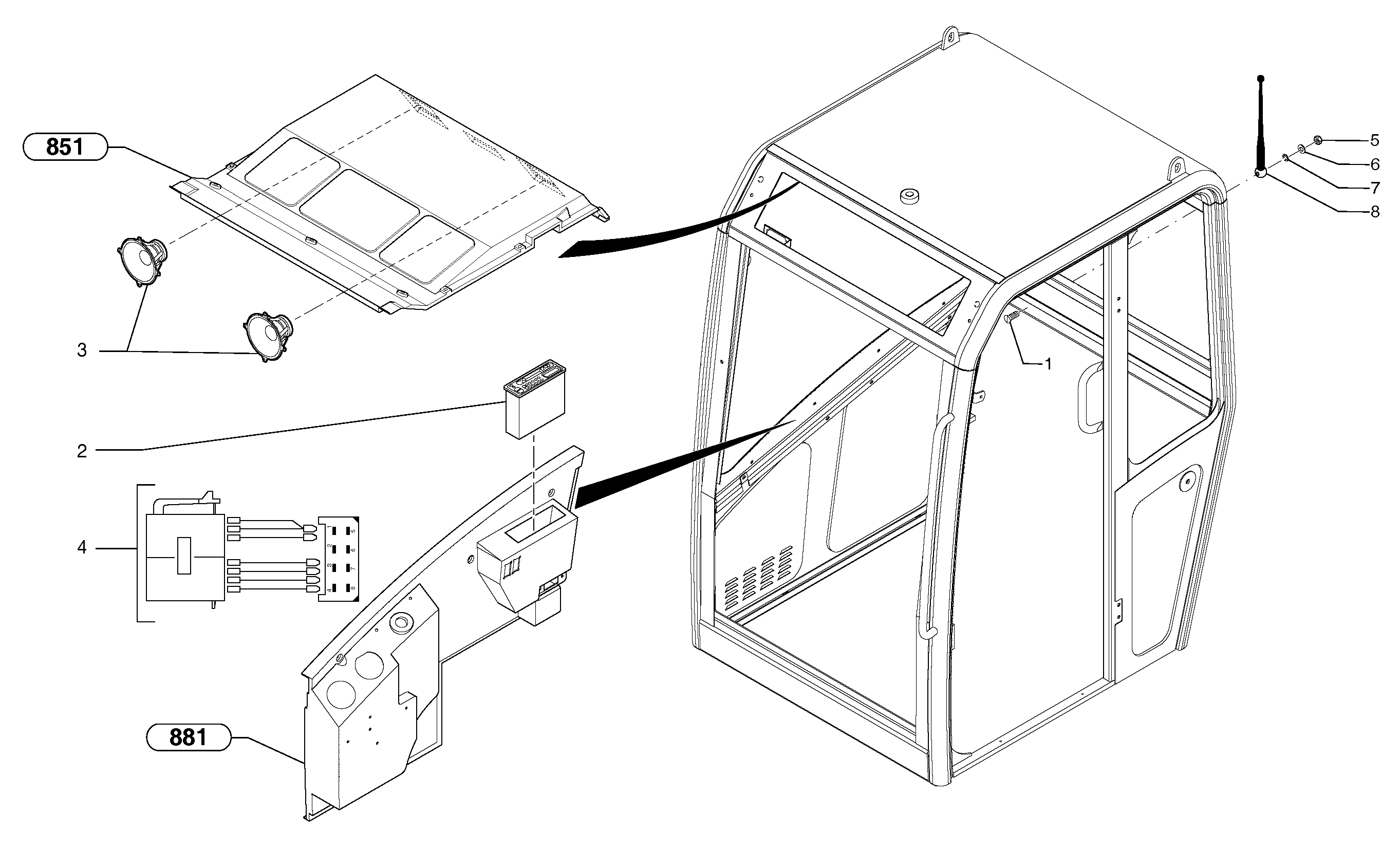 Radio kit  CAB 20/01/001 - — volvo parts diagram
