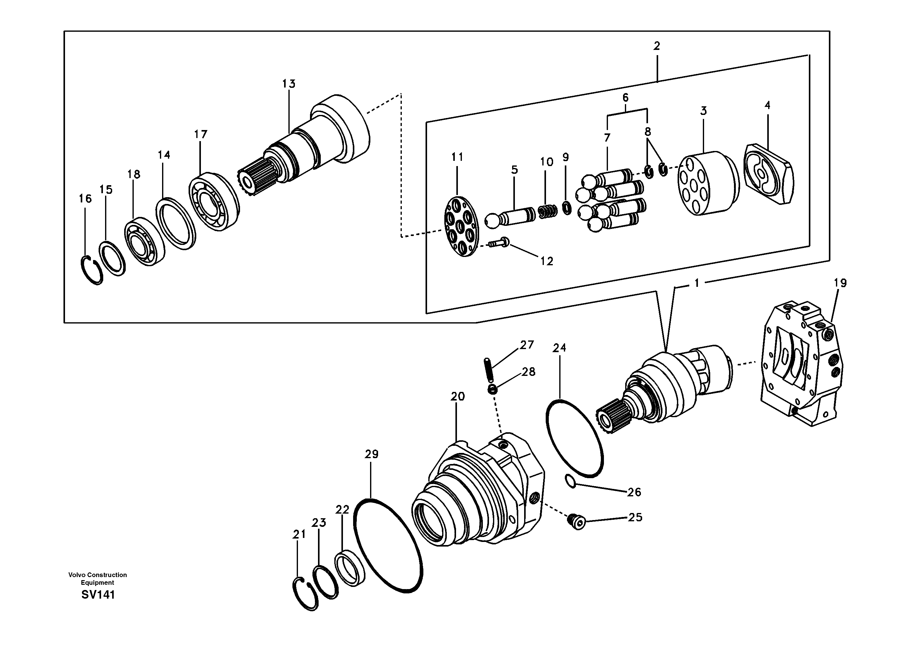 Travel motor — volvo parts diagram
