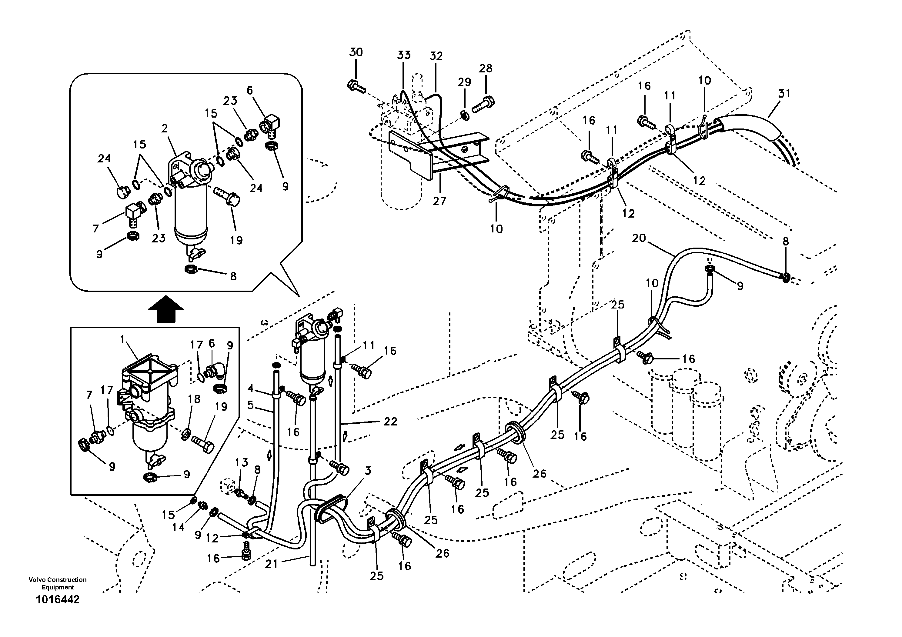 Fuel pipe - Fuel tank — volvo parts diagram