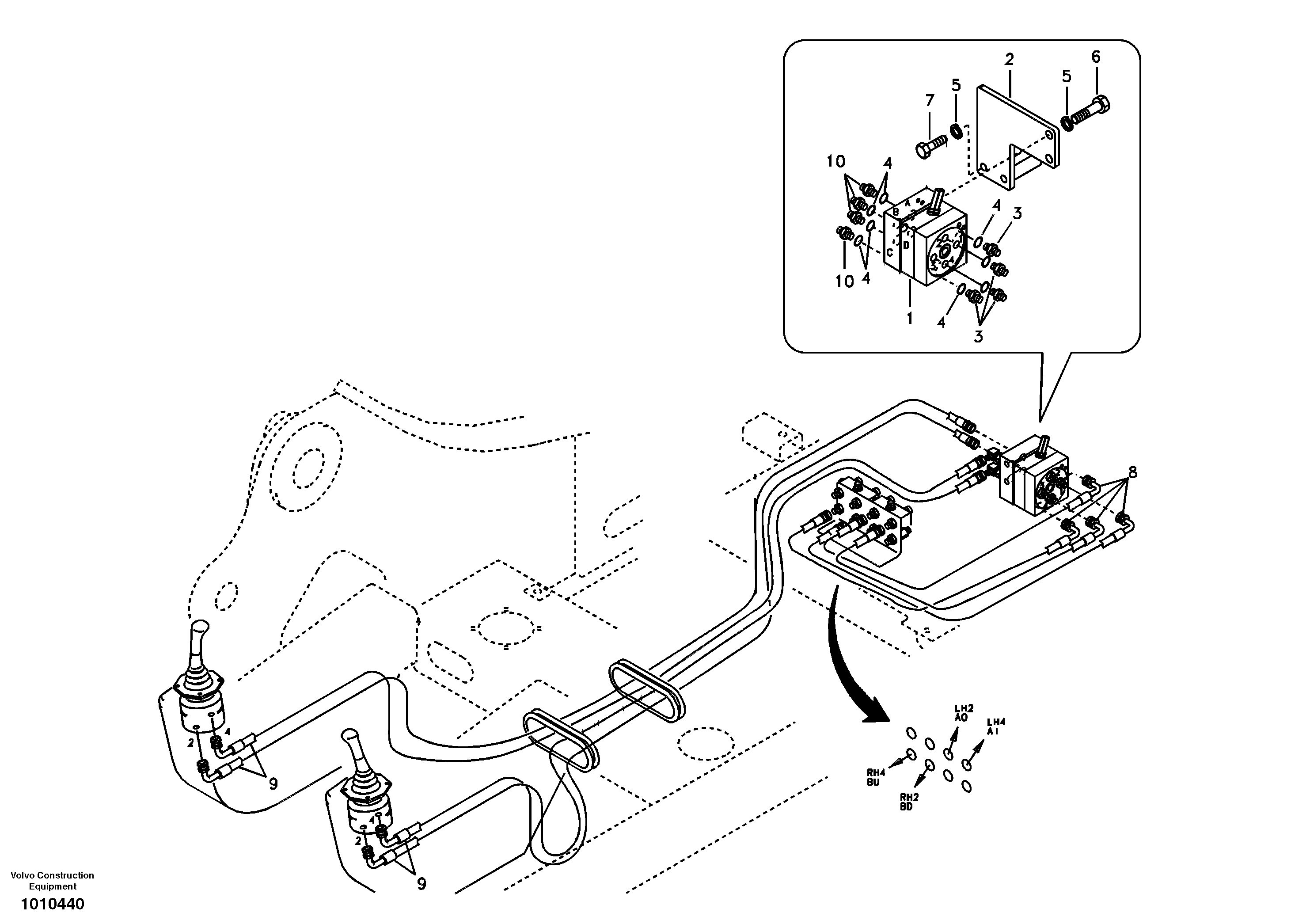 Servo system, changing lever function — volvo parts diagram