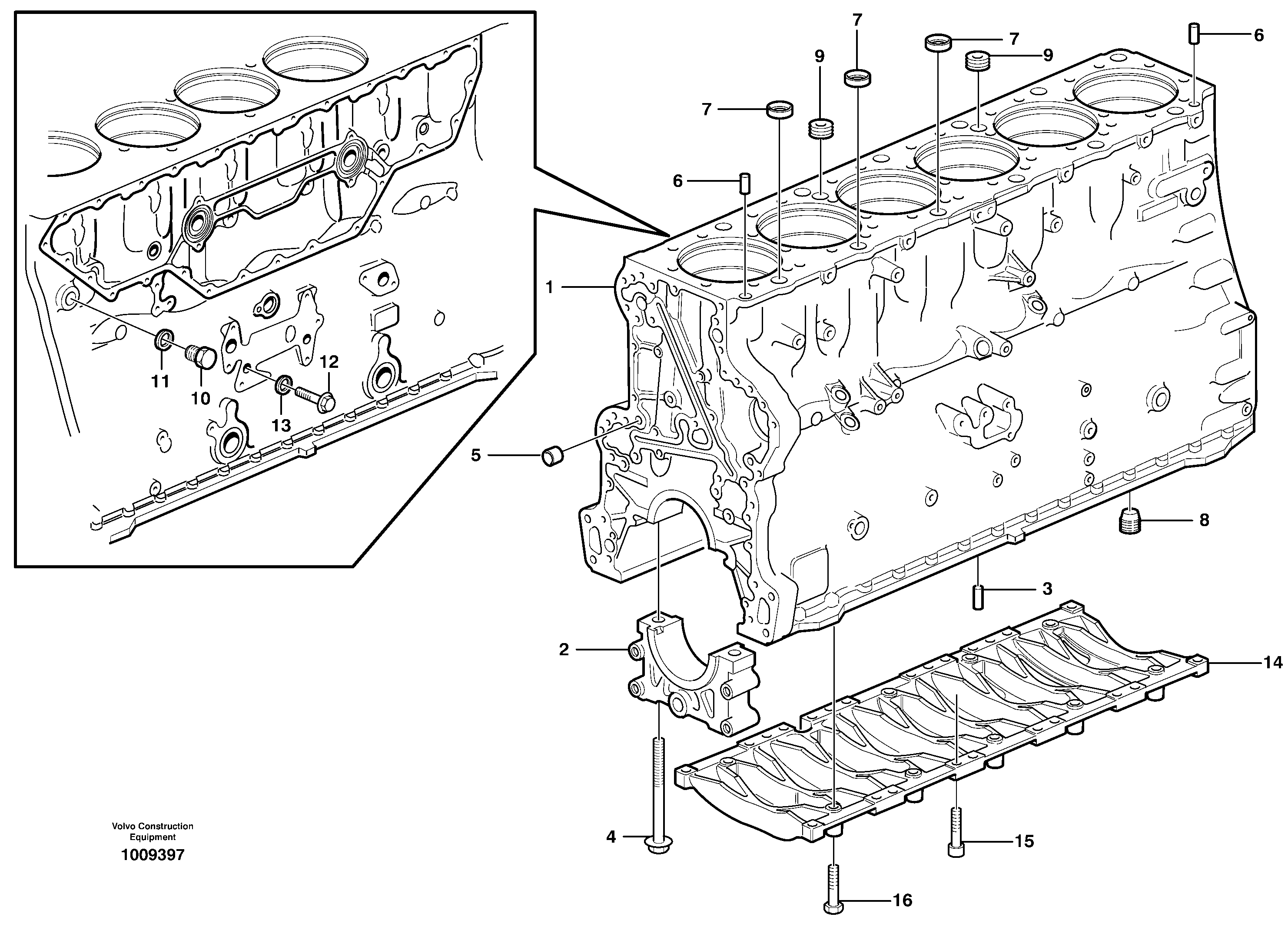 Cylinder block — volvo parts diagram