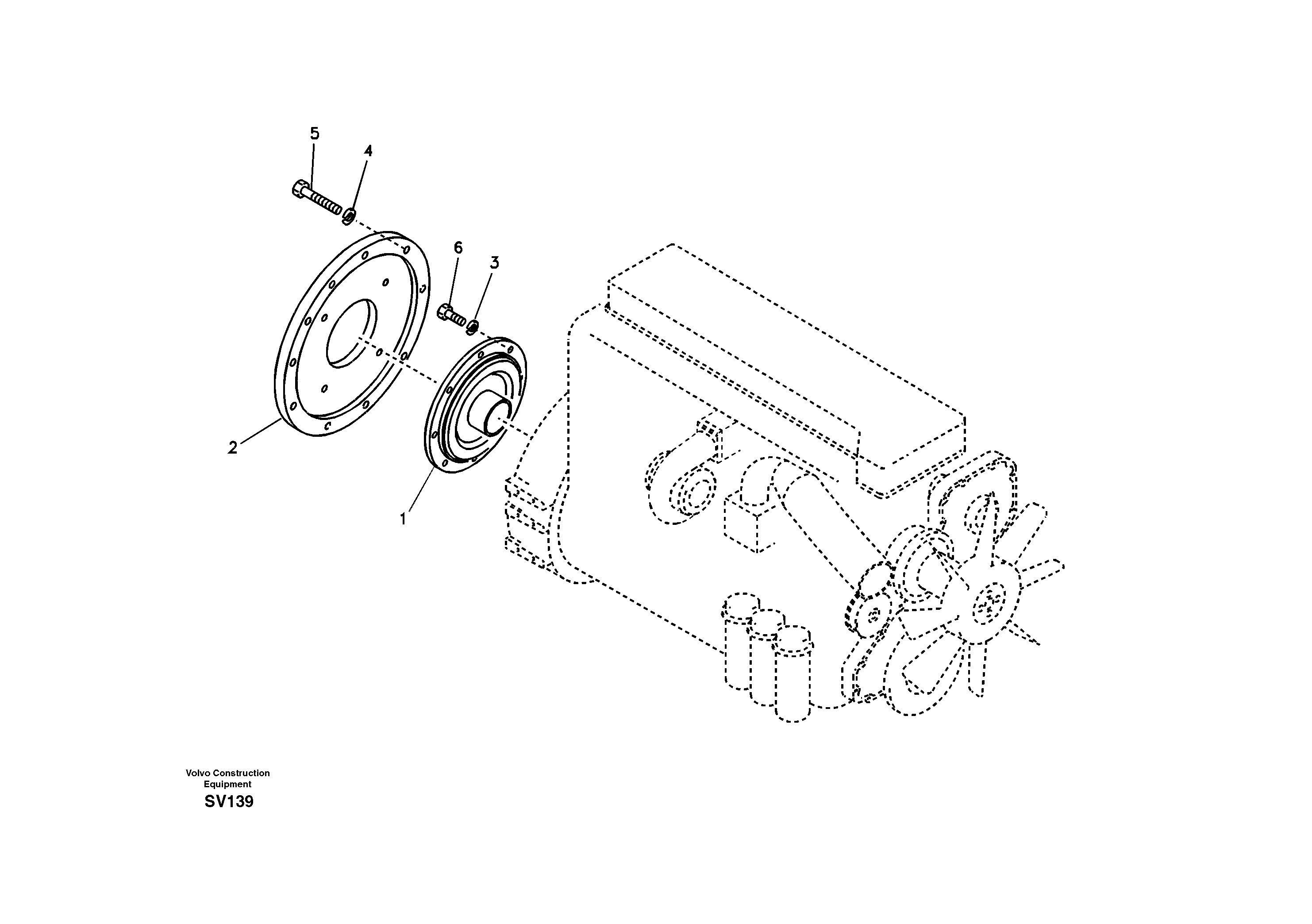 Pump gearbox with assembling parts — volvo parts diagram