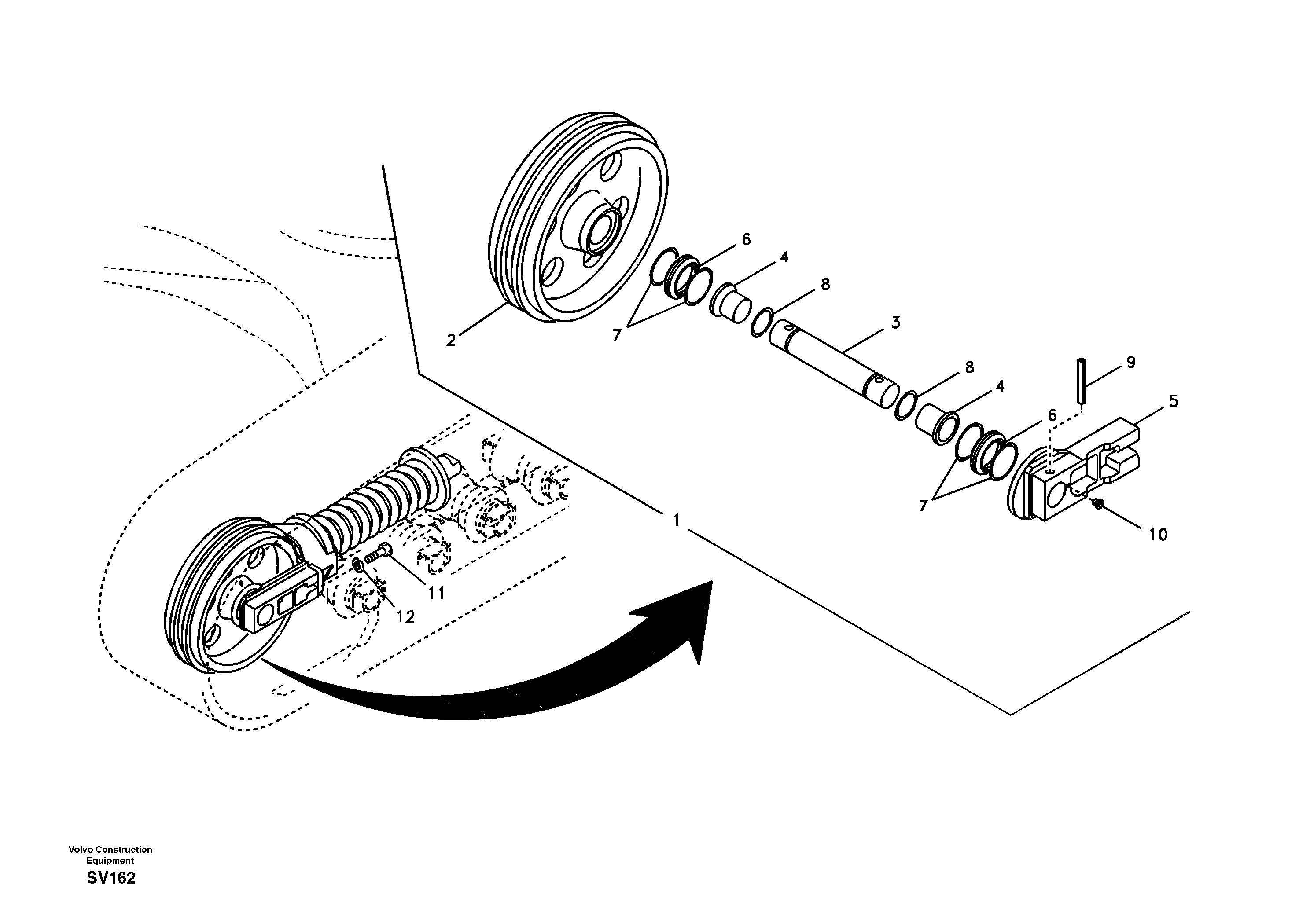 Front idler — volvo parts diagram