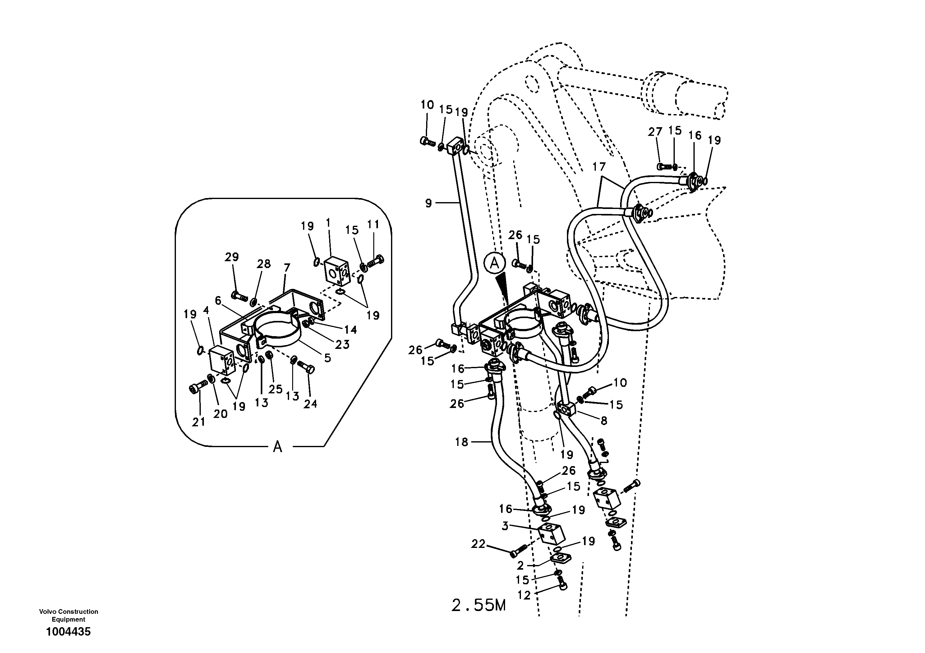 Working hydraulic, clamshell — volvo parts diagram