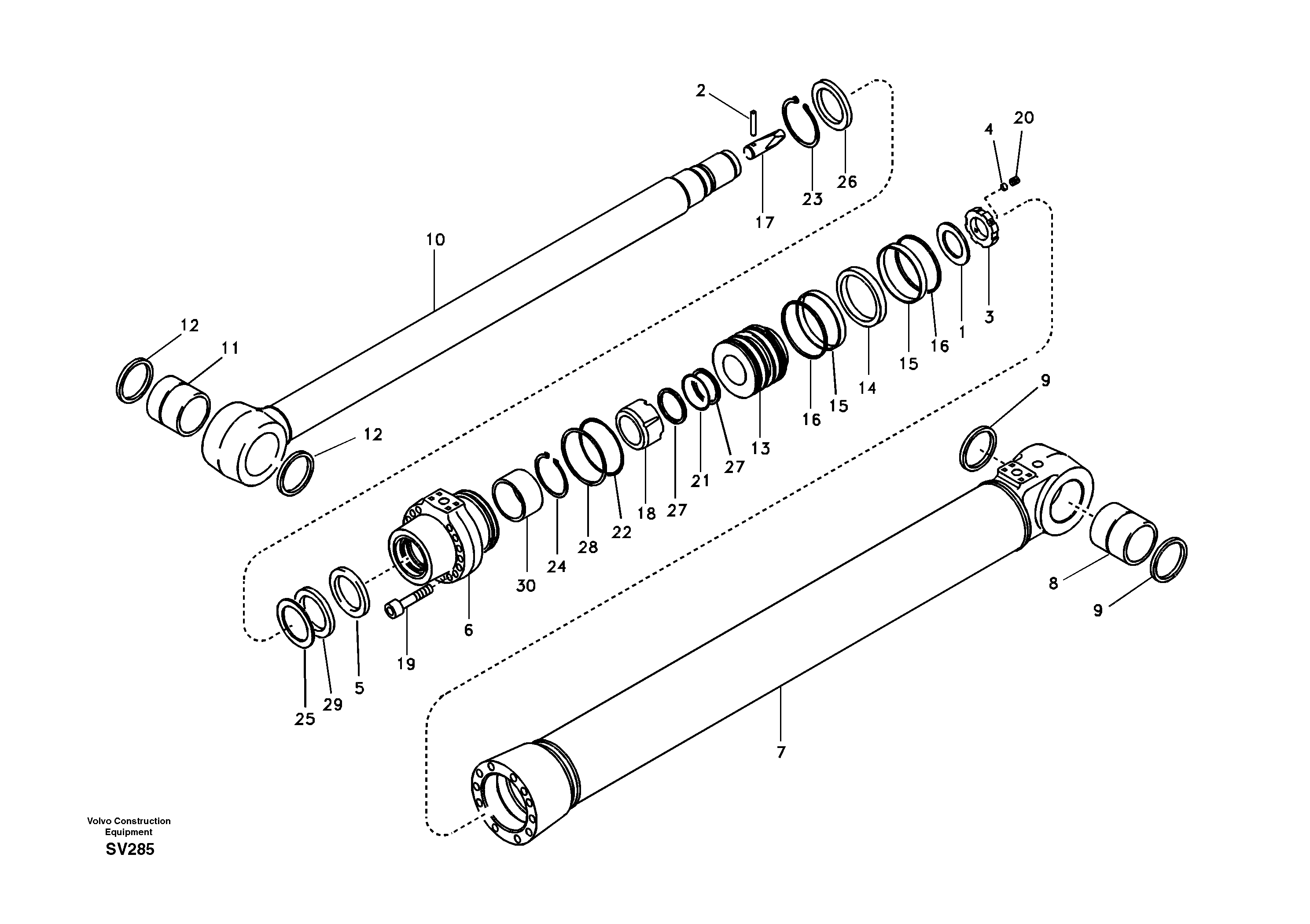 Dipper arm cylinder — volvo parts diagram