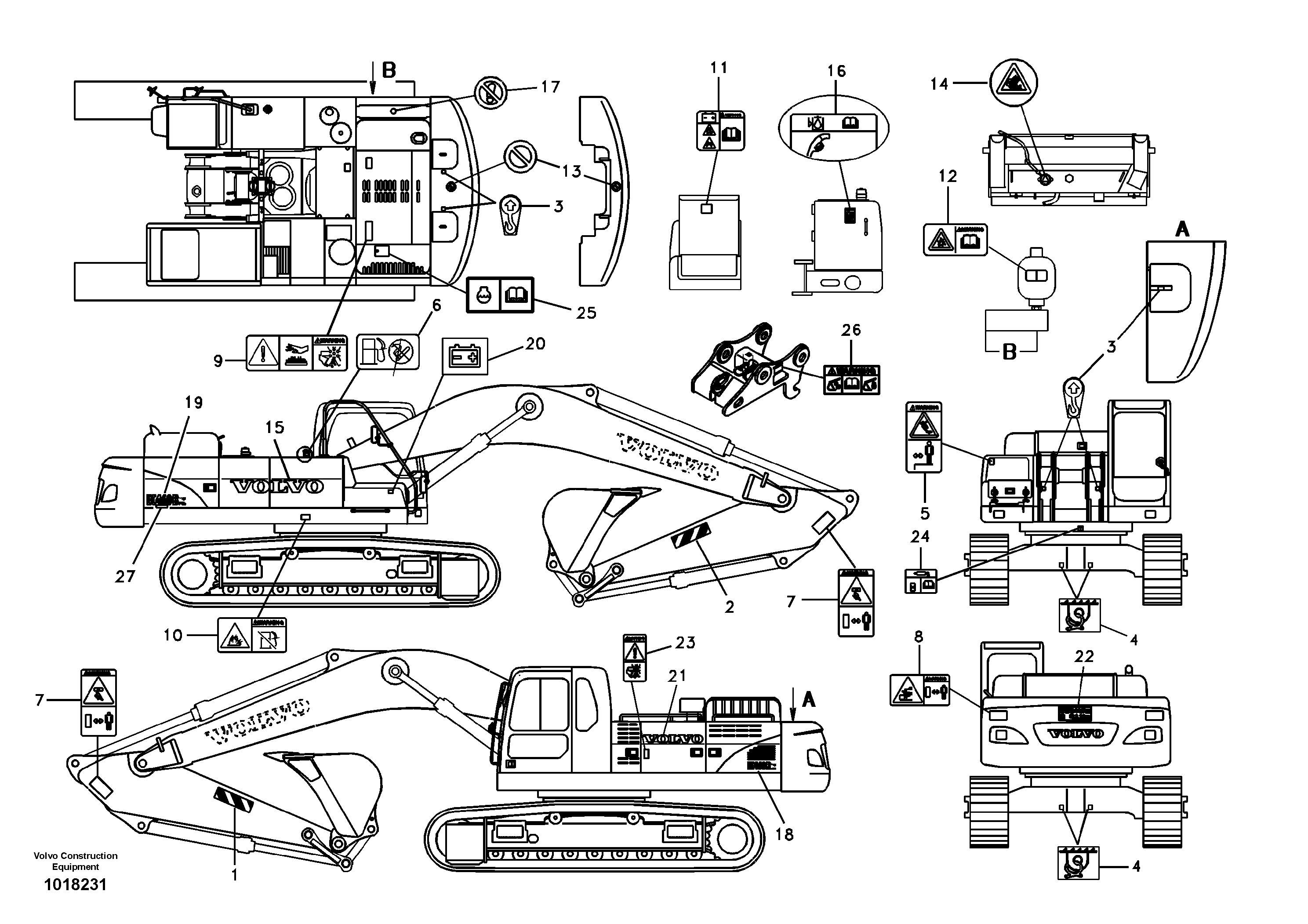 Decal, outer location — volvo parts diagram