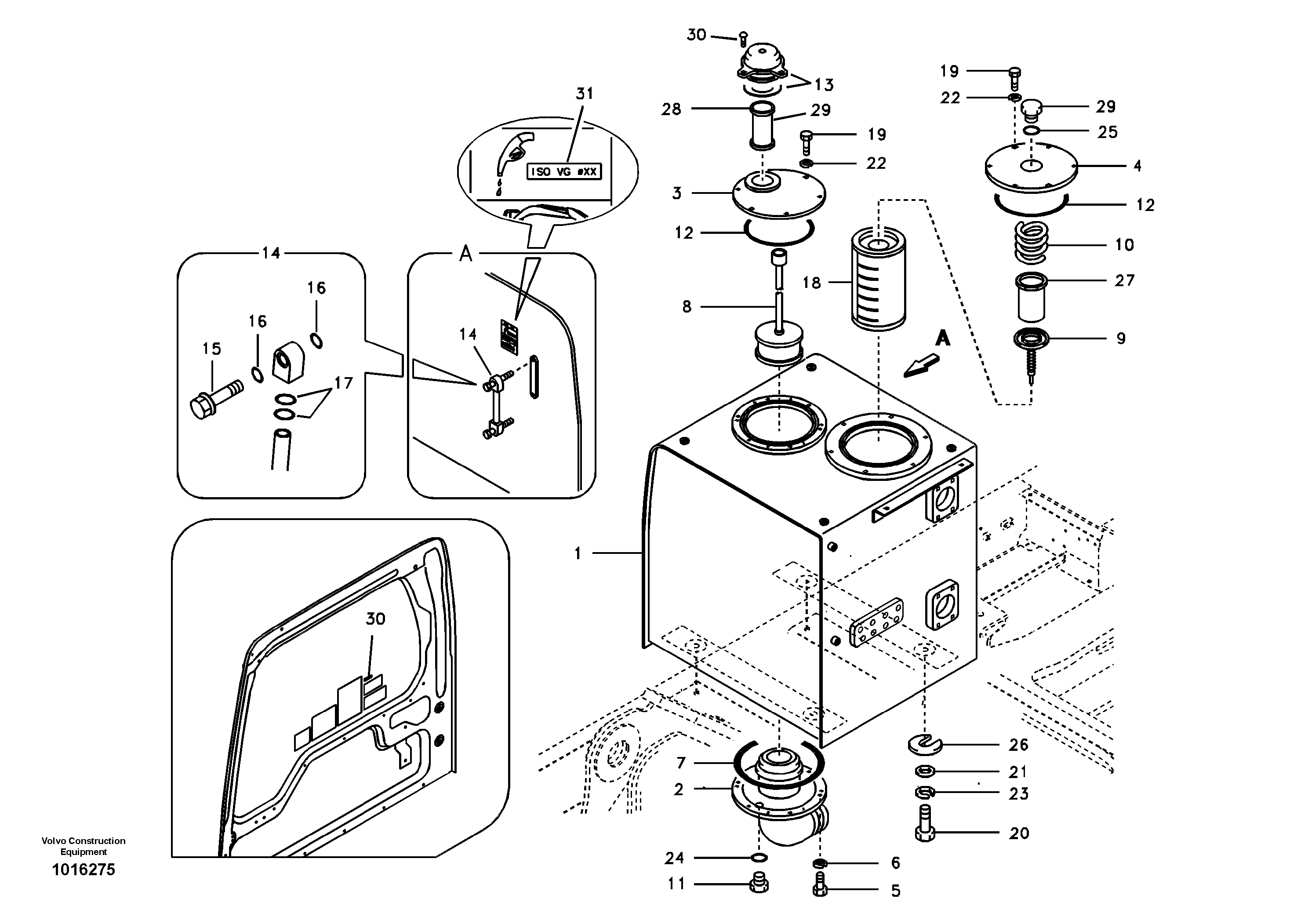 Hydraulic oil tank — volvo parts diagram